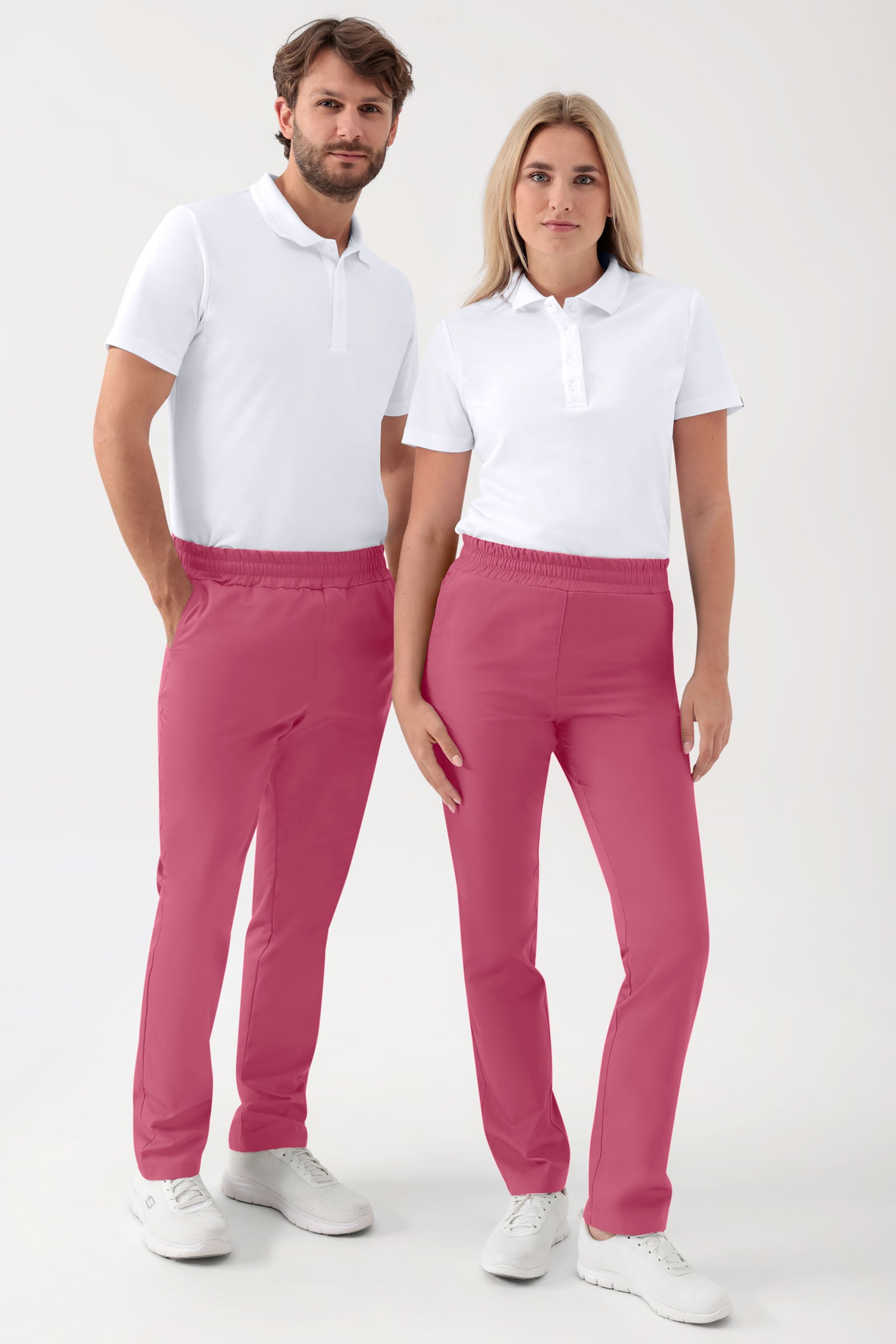 GREEN Pantalon Stretch mixte - Ceinture élastiquée bois de rose
