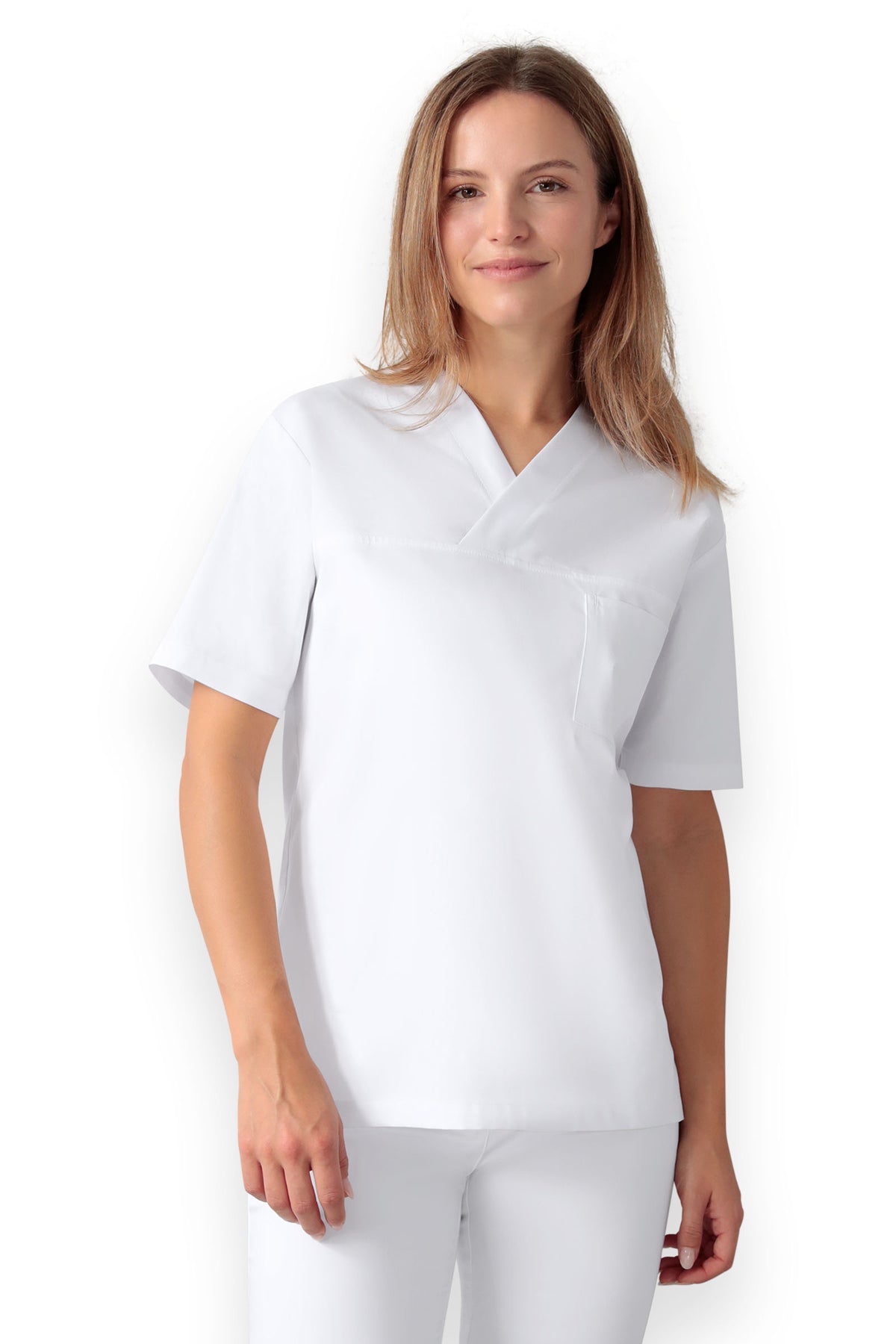Tunique mixte - Décolleté V blanc