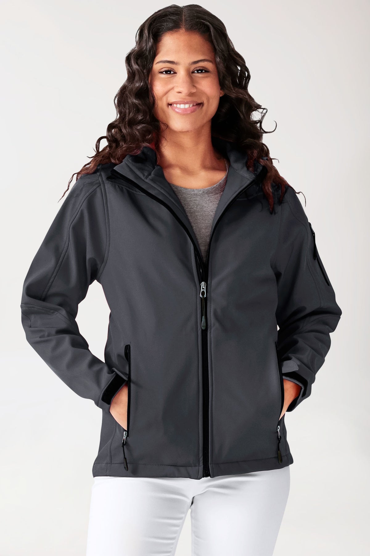 Softshell Veste mixte - à capuche gris minerai