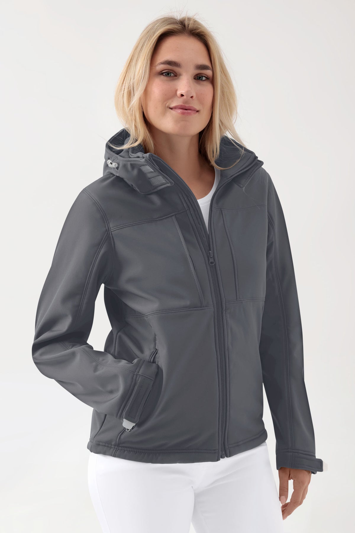 Softshell Veste mixte - à capuche gris minéral