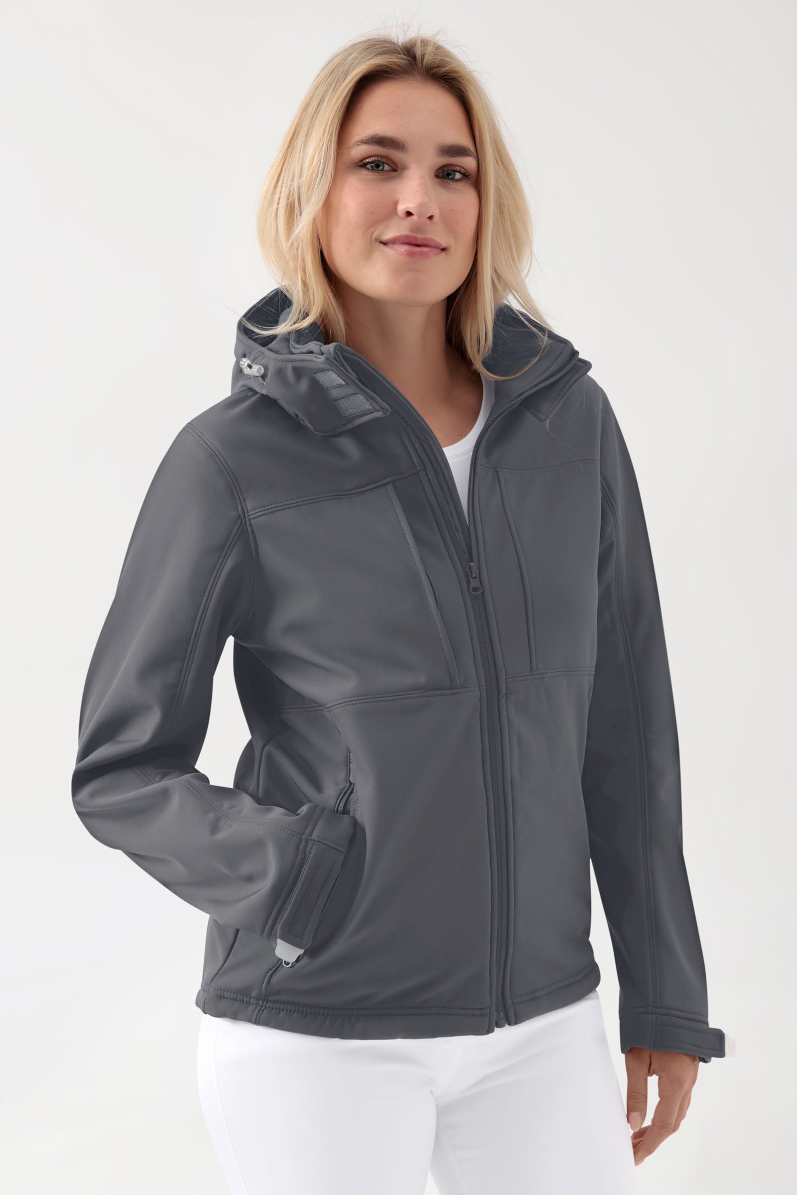 Softshell Veste mixte - à capuche gris minéral