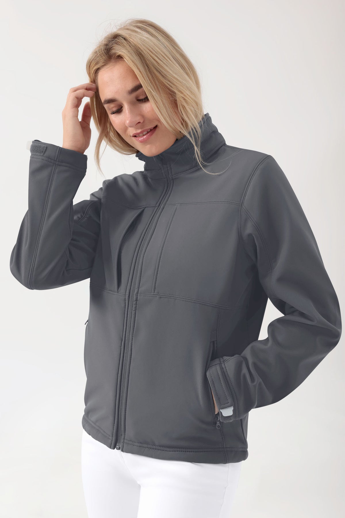 Softshell Veste mixte - à capuche gris minéral