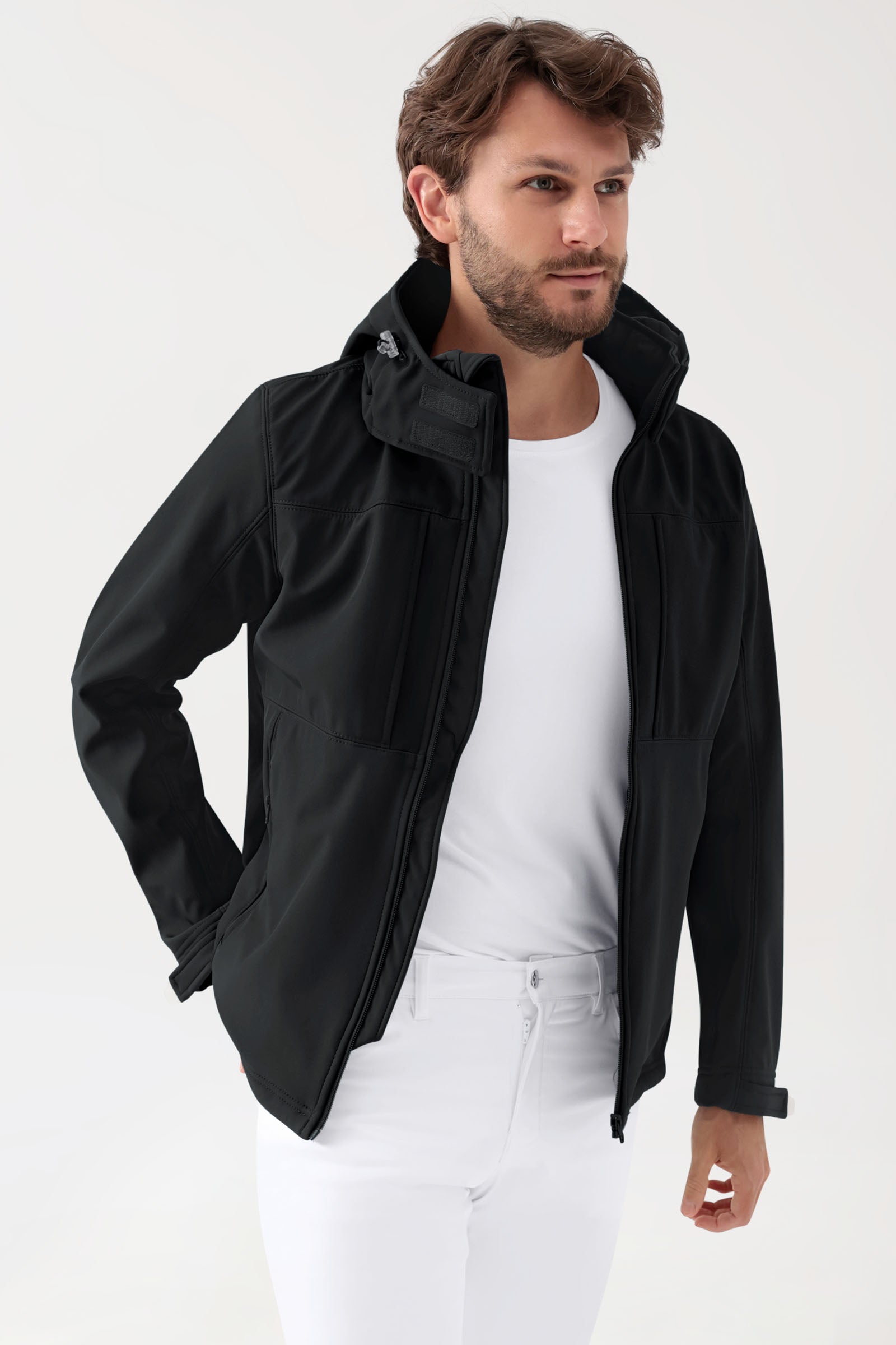 Softshell Veste mixte - à capuche noir