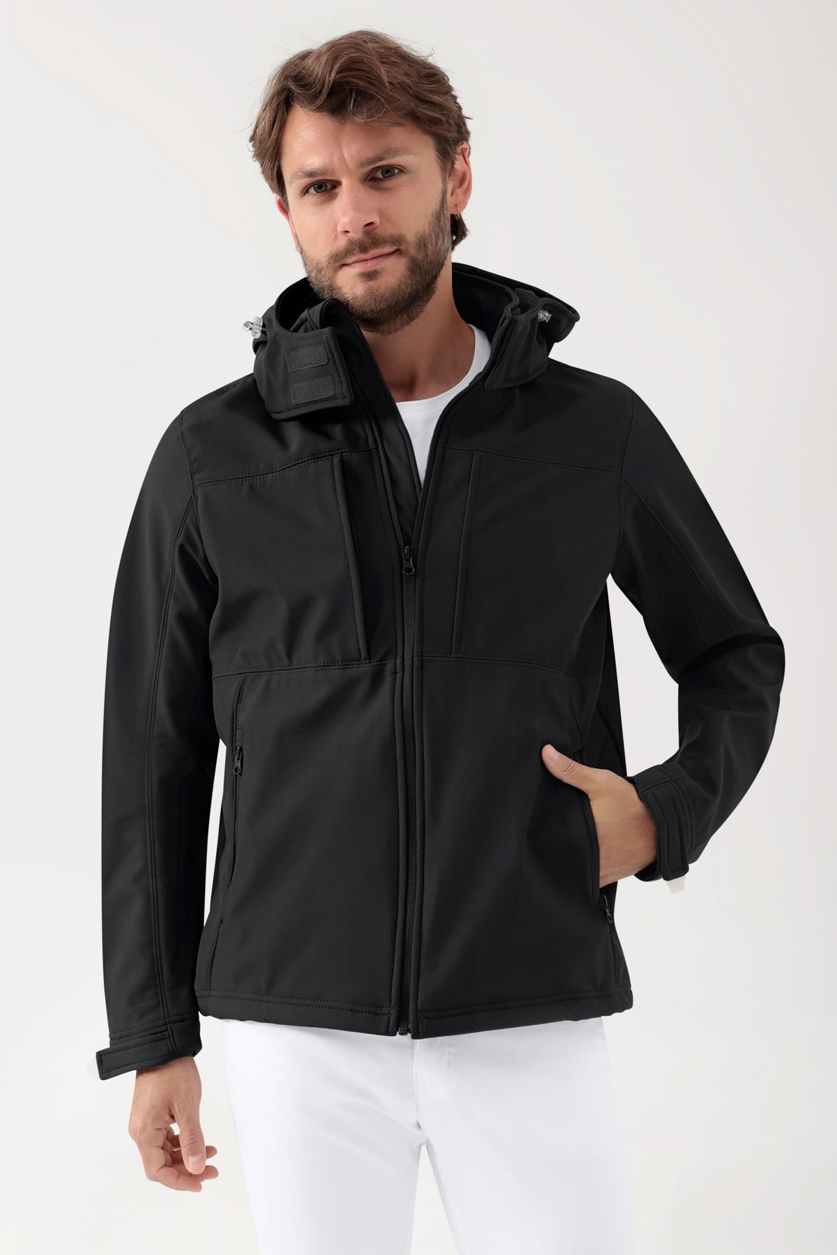 Softshell Veste mixte - à capuche noir