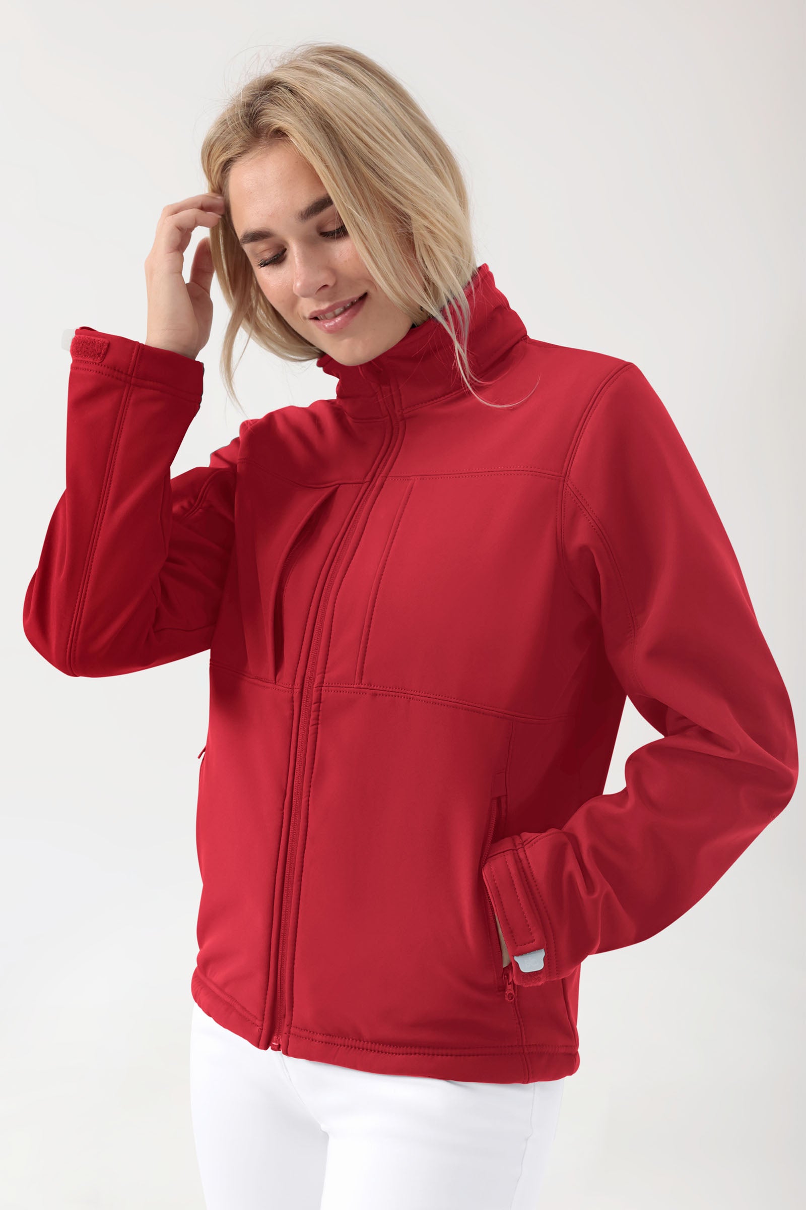 Softshell Veste mixte - à capuche rouge