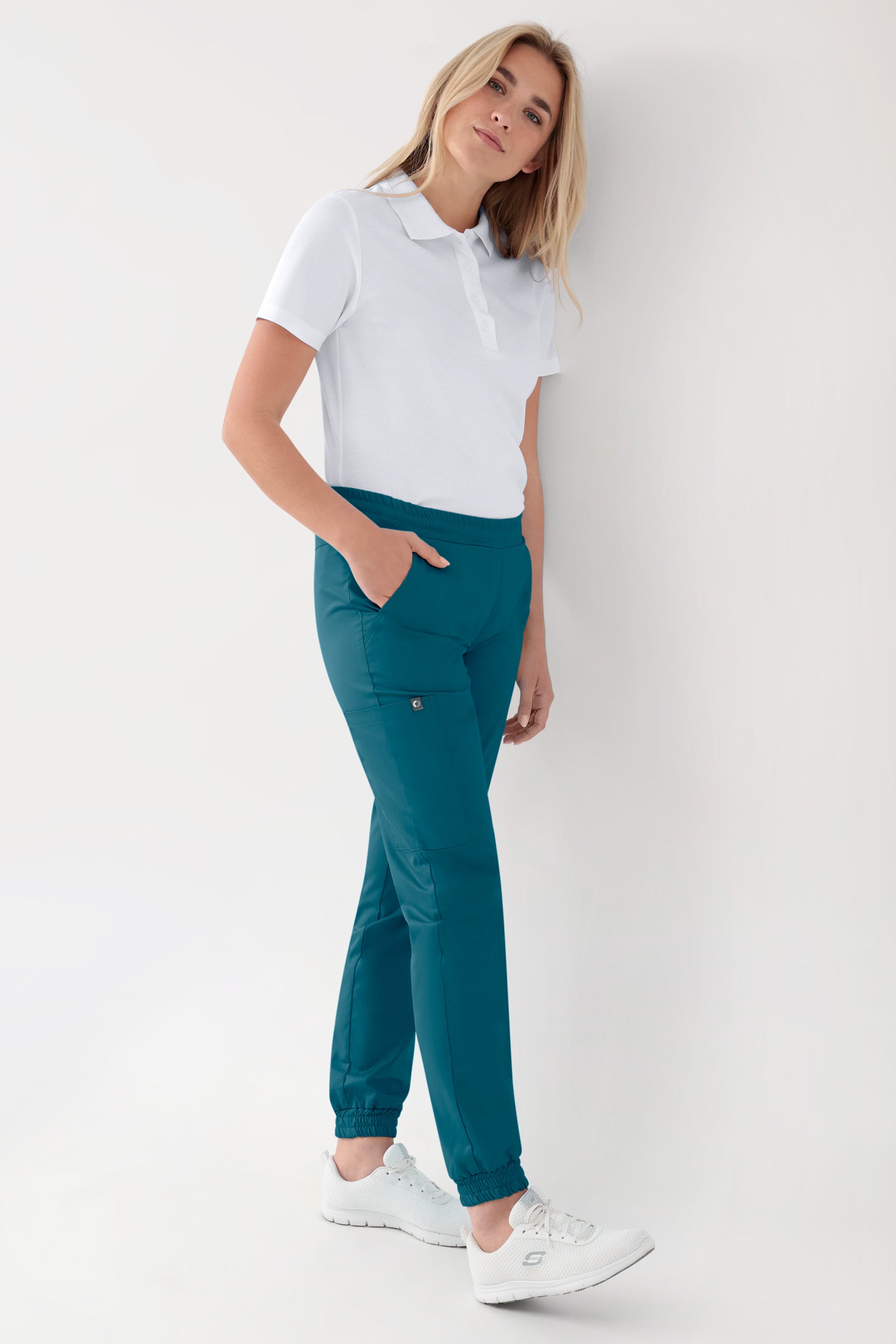 GREEN Pantalon Stretch Femme - Style Jogpant pétrole