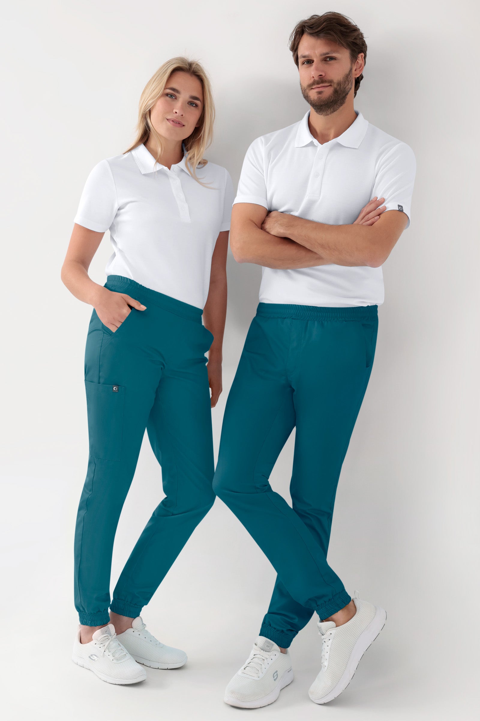 GREEN Pantalon Stretch Femme - Style Jogpant pétrole, Vue de face