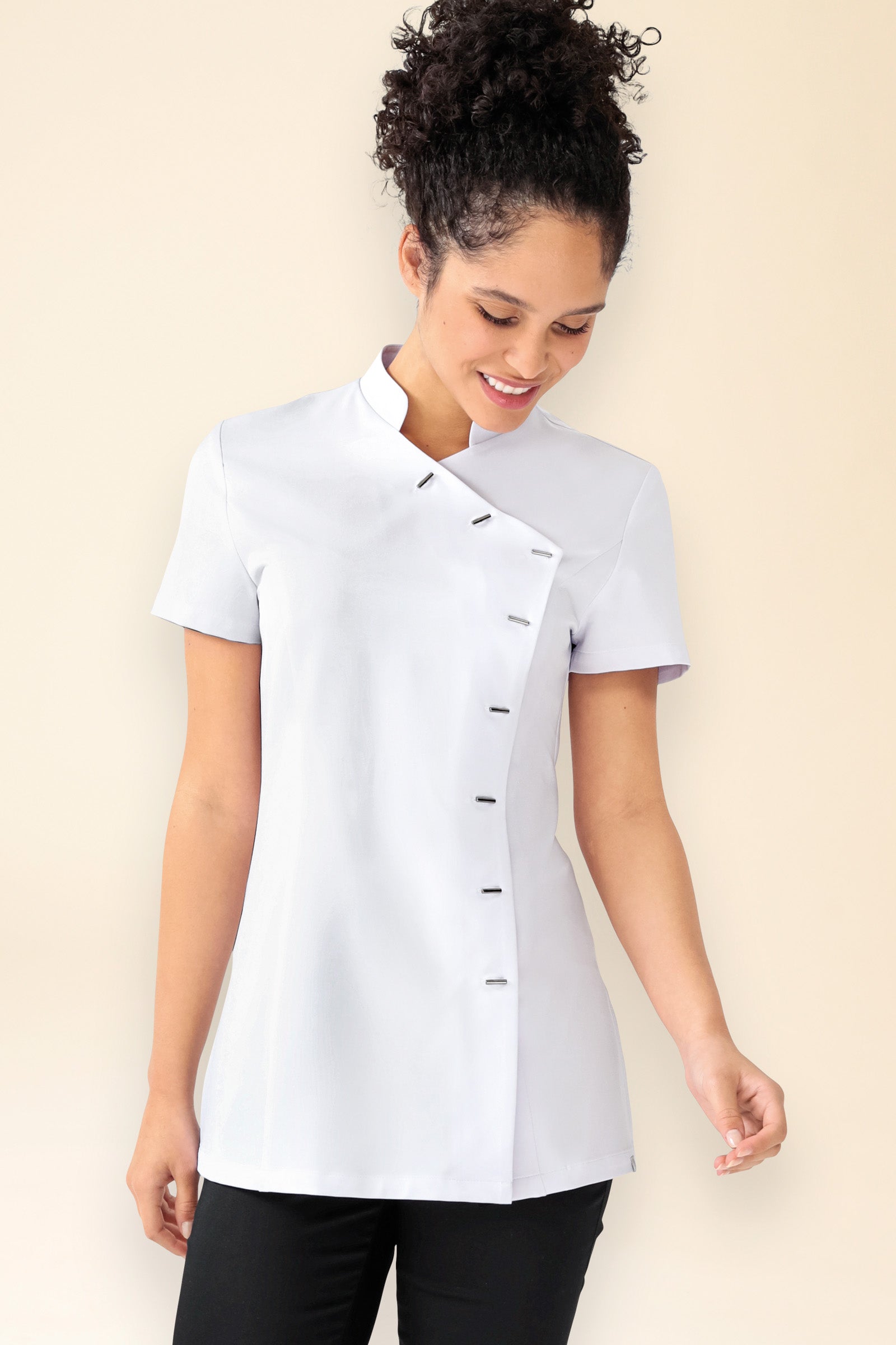 KAERE Blouse Femme - boutonnage asymétrique blanc