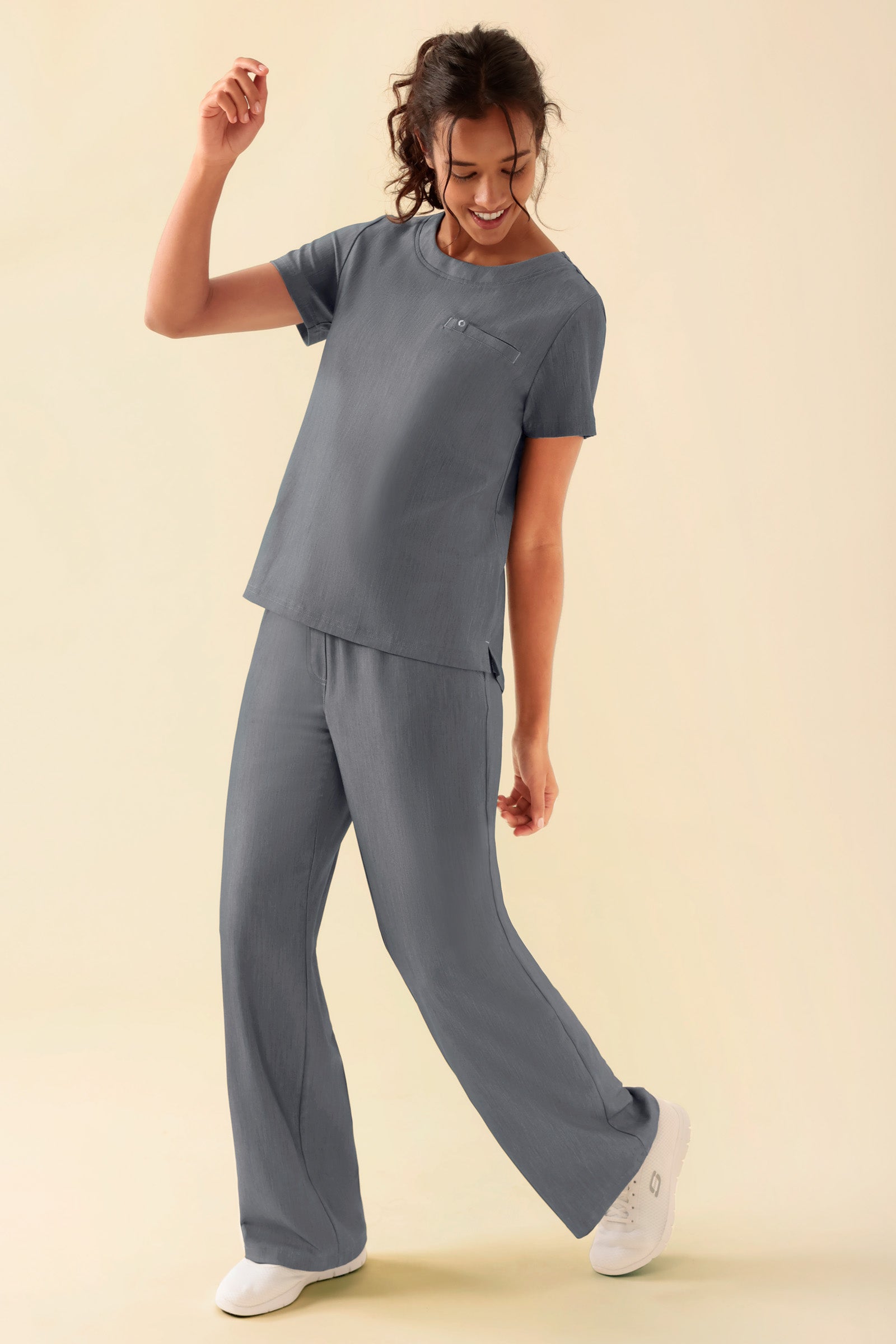KAERE T-shirt Femme - Encoloure ronde gris chiné