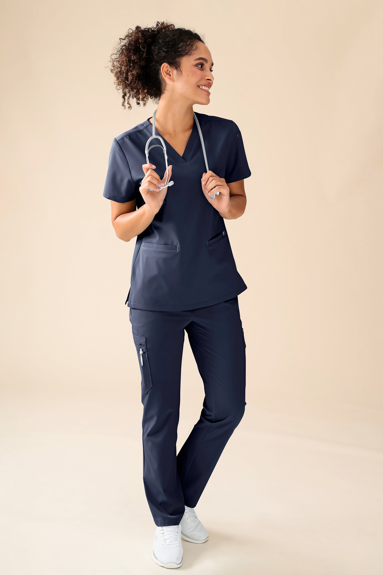 KAERE Tunique Femme - Décolleté V bleu navy