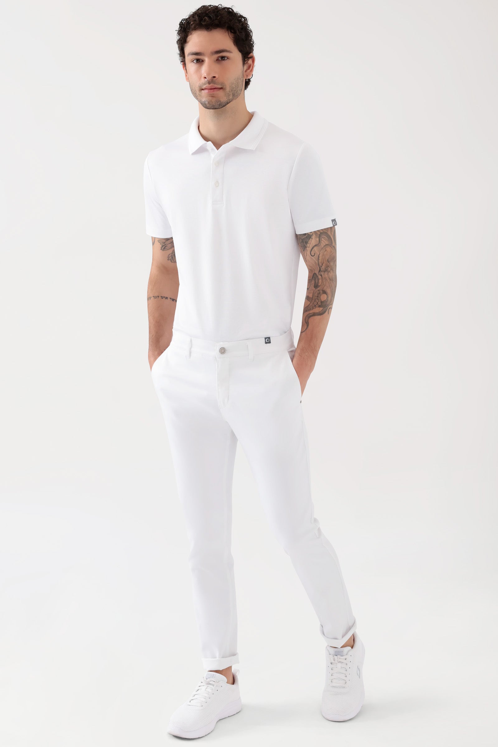 COMFY FLEX Pantalon Homme - Style Chino blanc