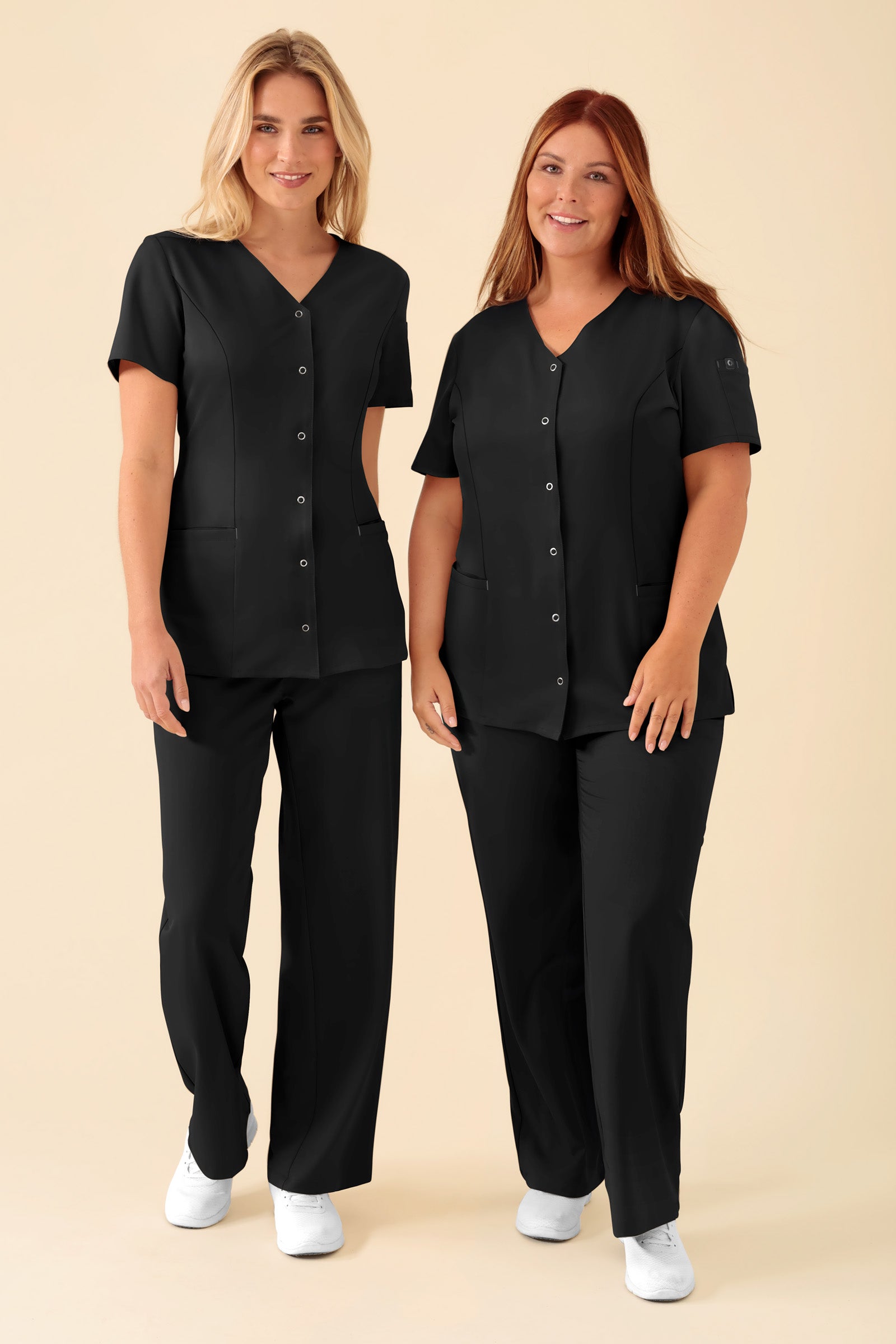 KAERE Blouse Femme - Patte de boutonnage noir, Vue de face