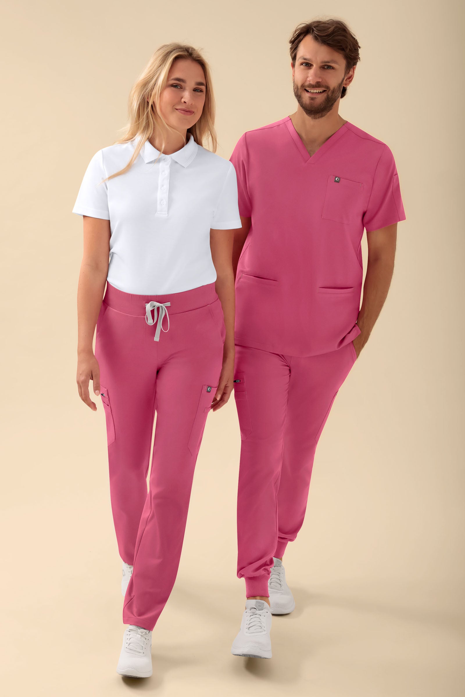 KAERE Pantalon Femme - avec poches cargo bois de rose, Vue de face