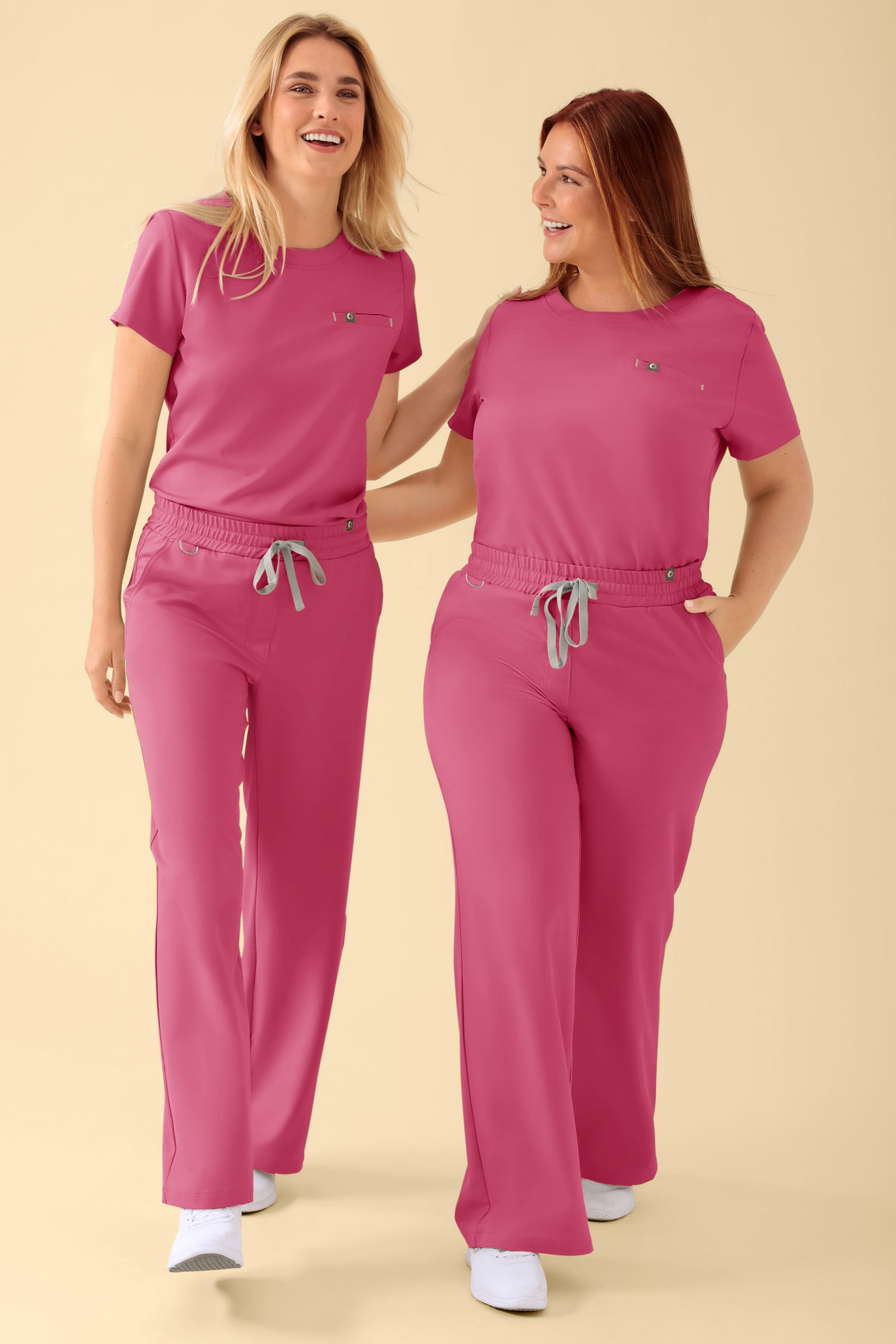KAERE Pantalon Femme - large jambe bois de rose, Vue de face