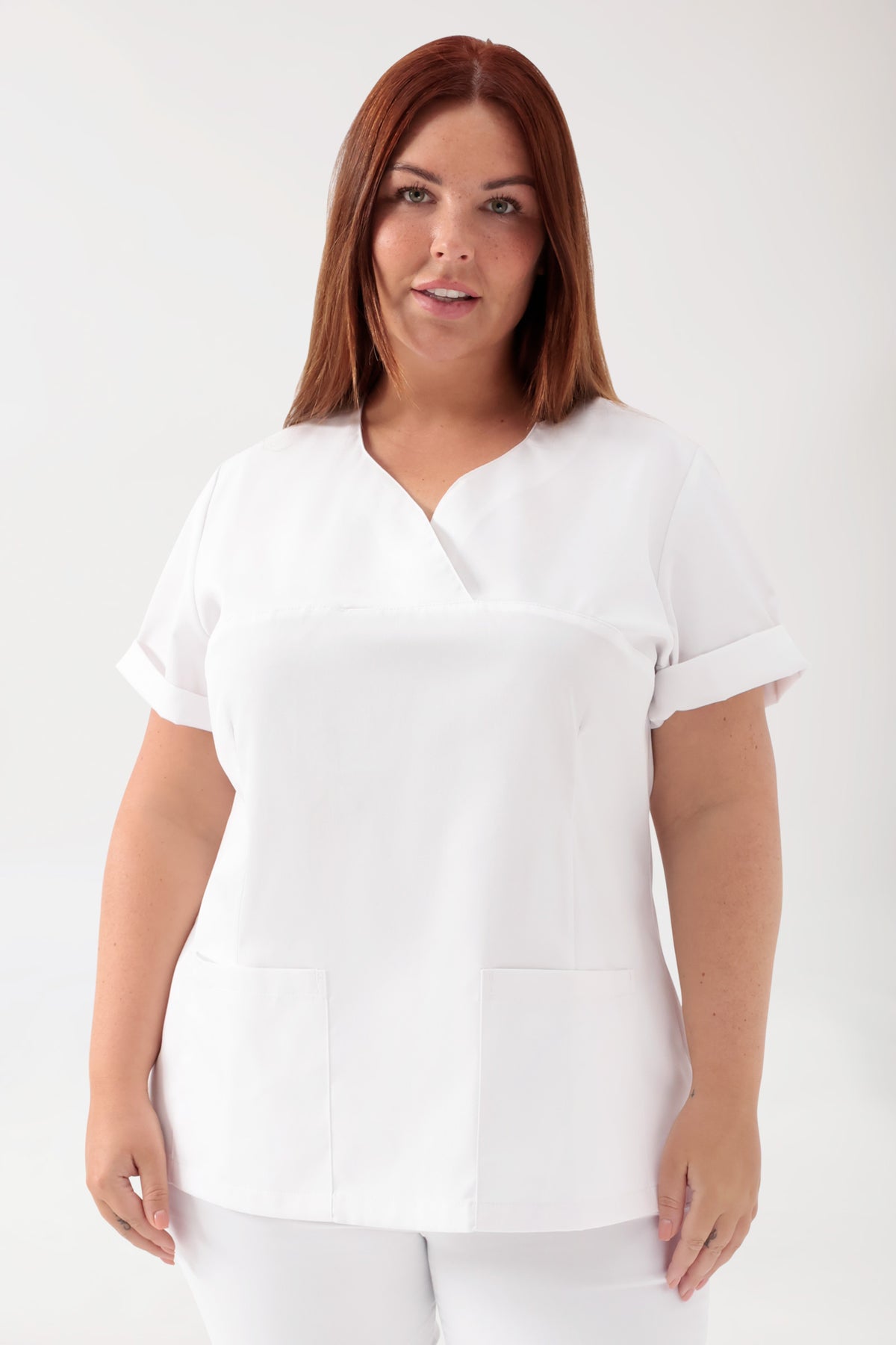 CORE Tunique Femme - Décolleté Cœur blanc, Vue de face