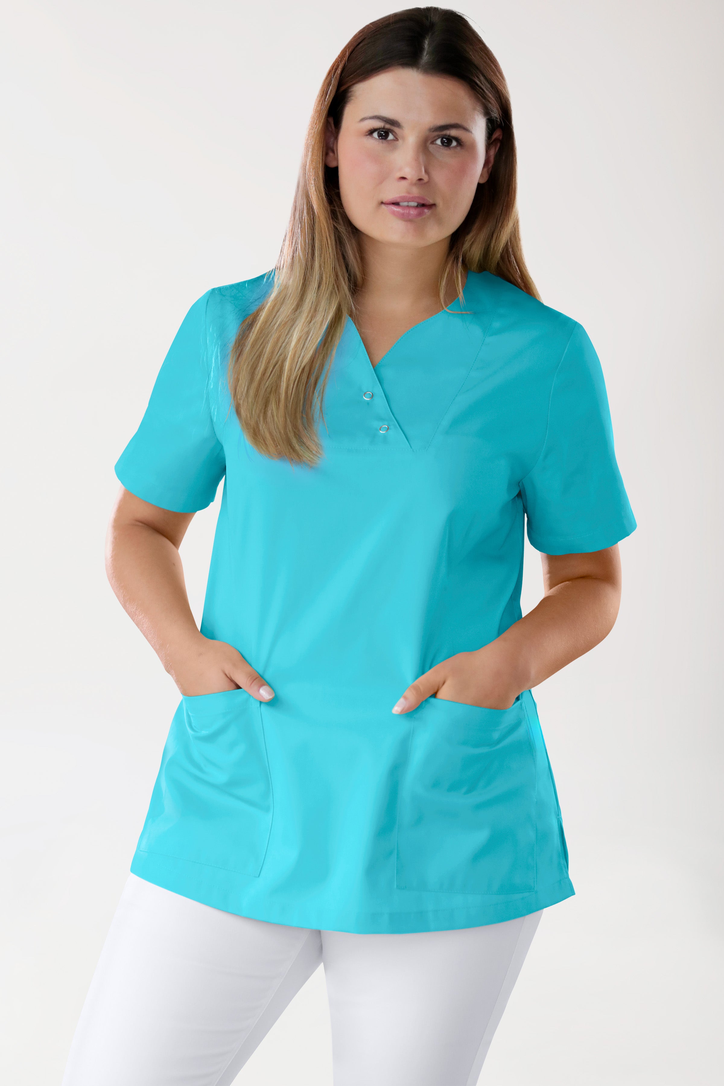 Tunique Femme - Boutons-pression curaçao, Vue de face