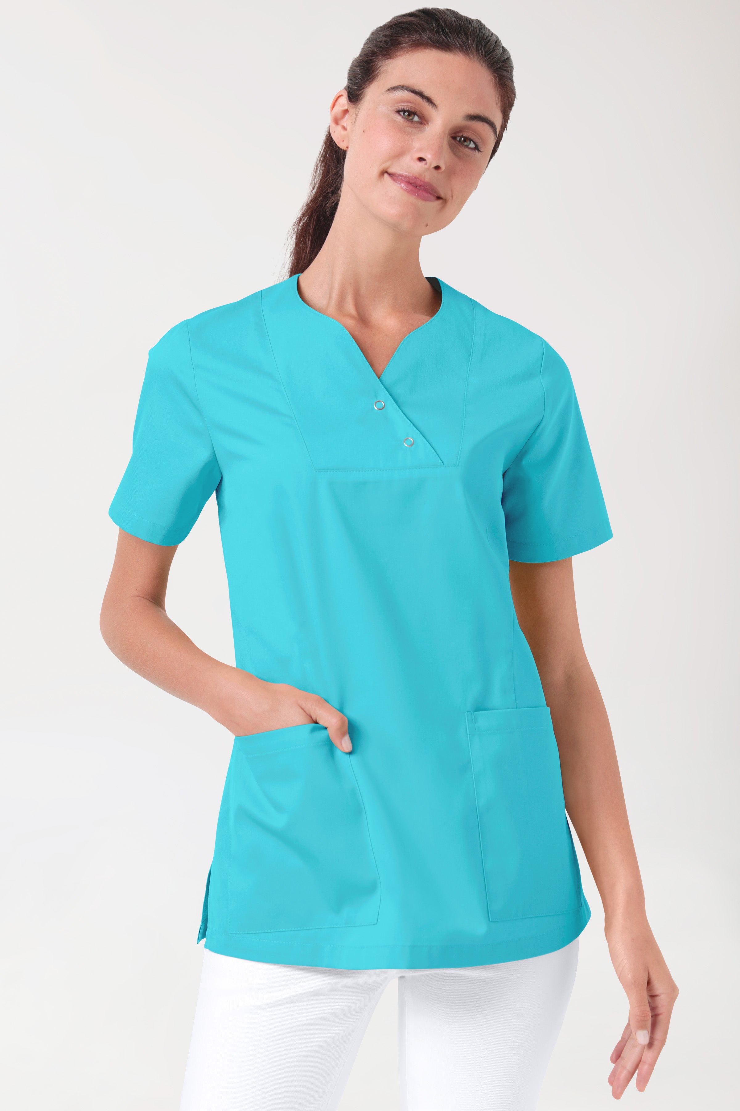 Tunique Femme - Boutons-pression curaçao, Vue de face