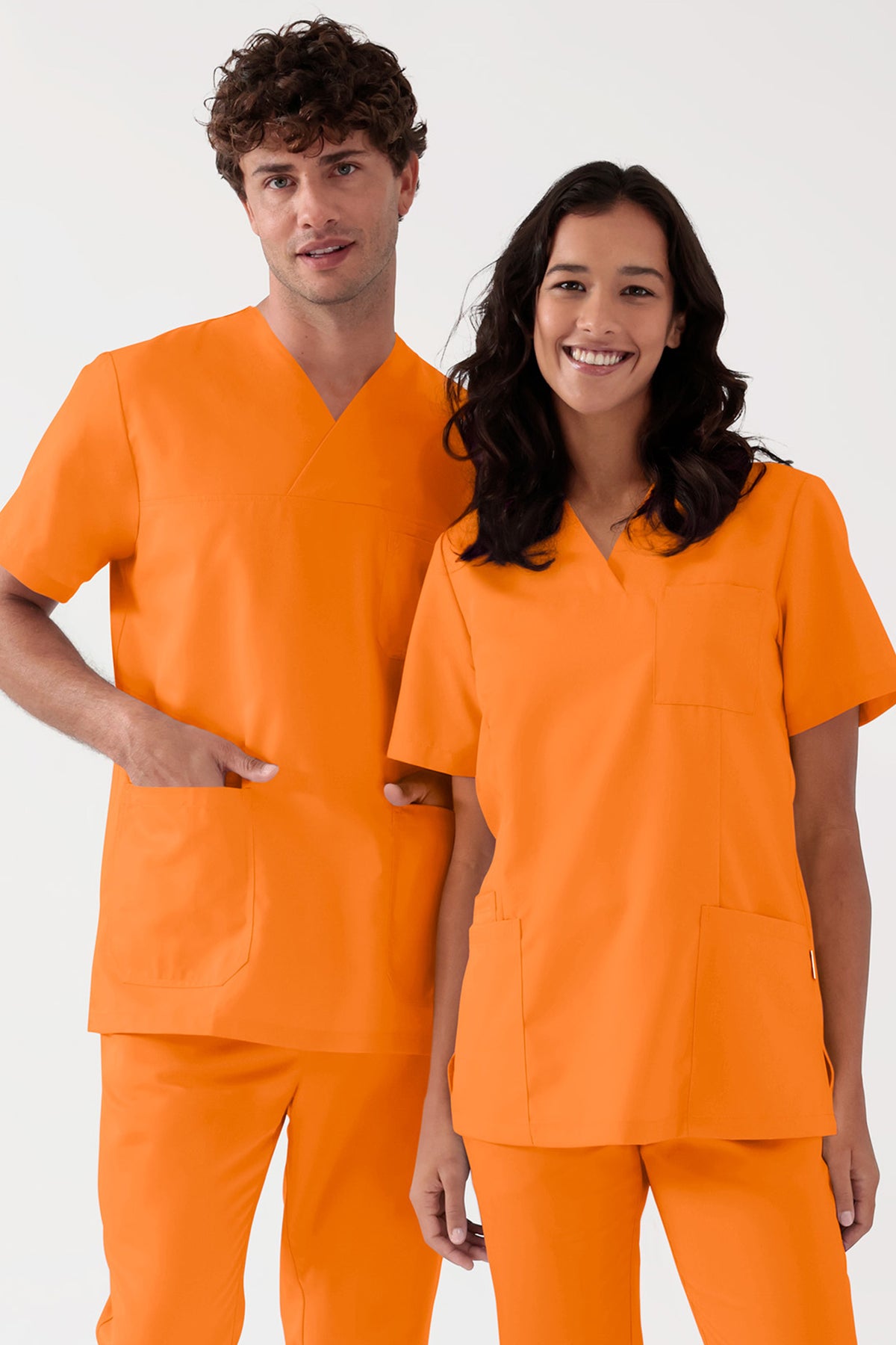 TENCEL™ Tunique Femme - Décolleté V orange brillant, Vue de face