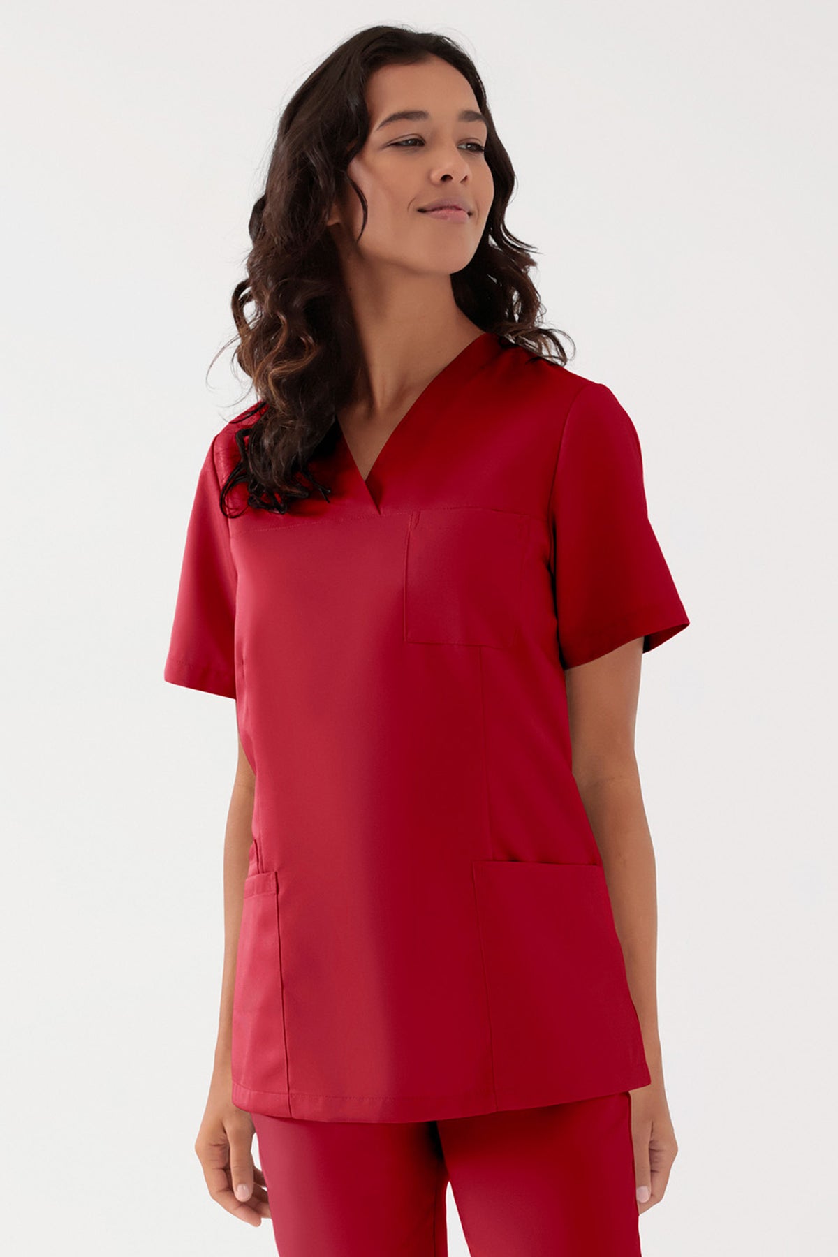 TENCEL™ Tunique Femme - Décolleté V rouge, Vue de face