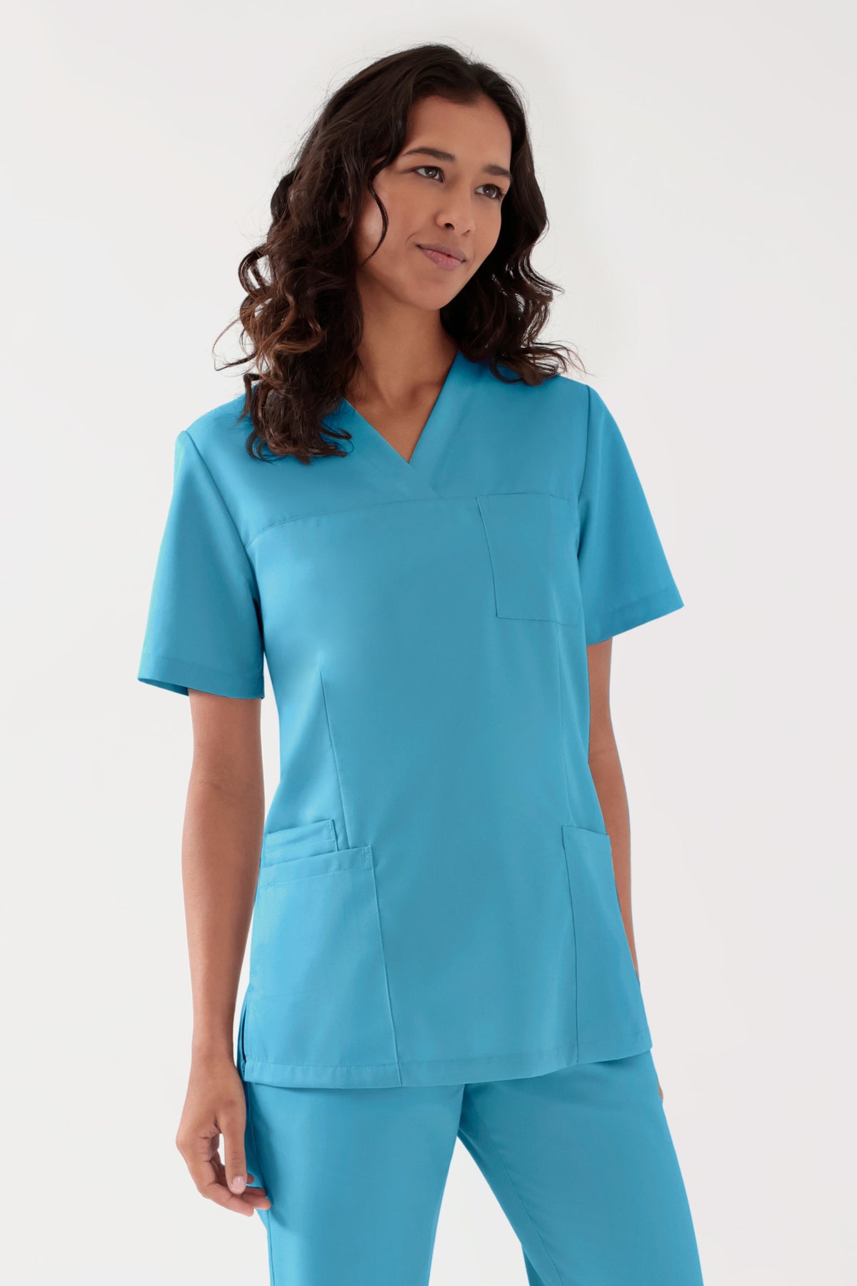 TENCEL™ Tunique Femme - Décolleté V turquoise foncé, Vue de face