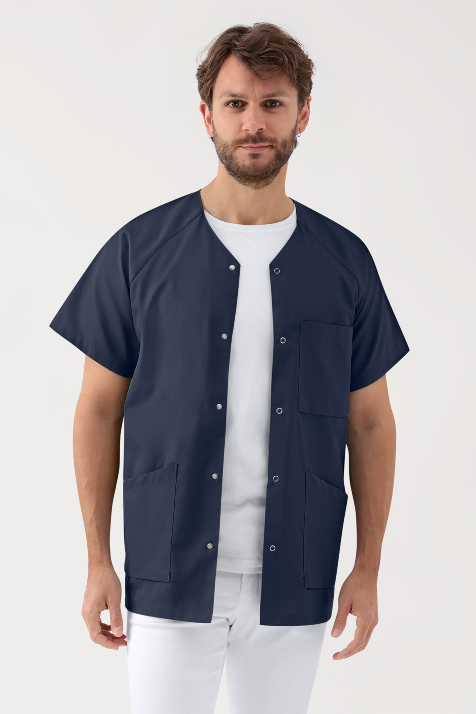 LA Blouse médicale homme - patte pressions navy