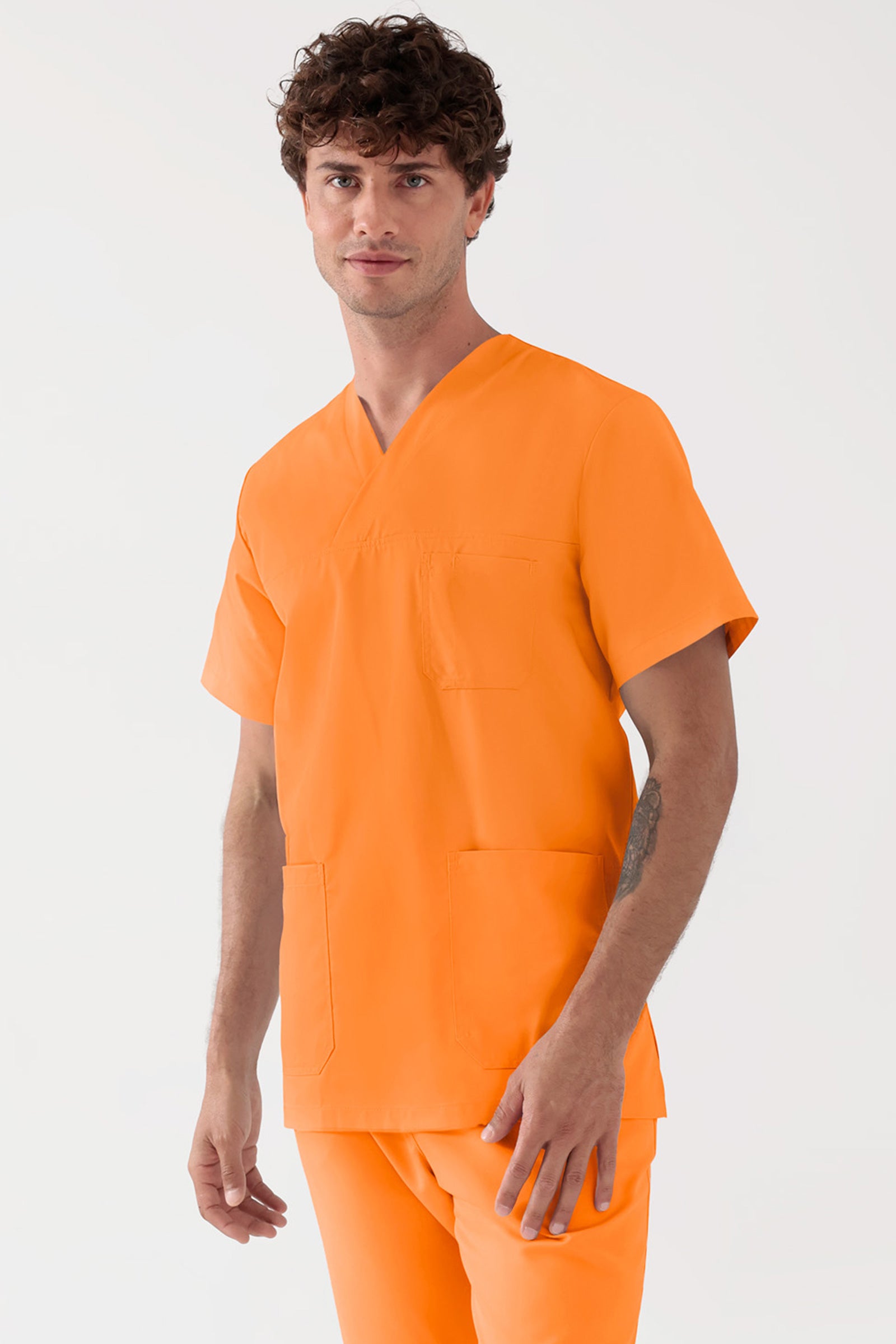 TENCEL™ Tunique Homme - Col V orange brillant