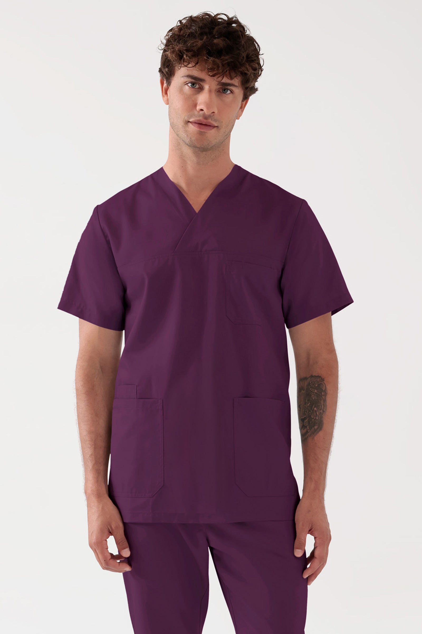 TENCEL™ Tunique Homme - Col V mûre, Vue de face