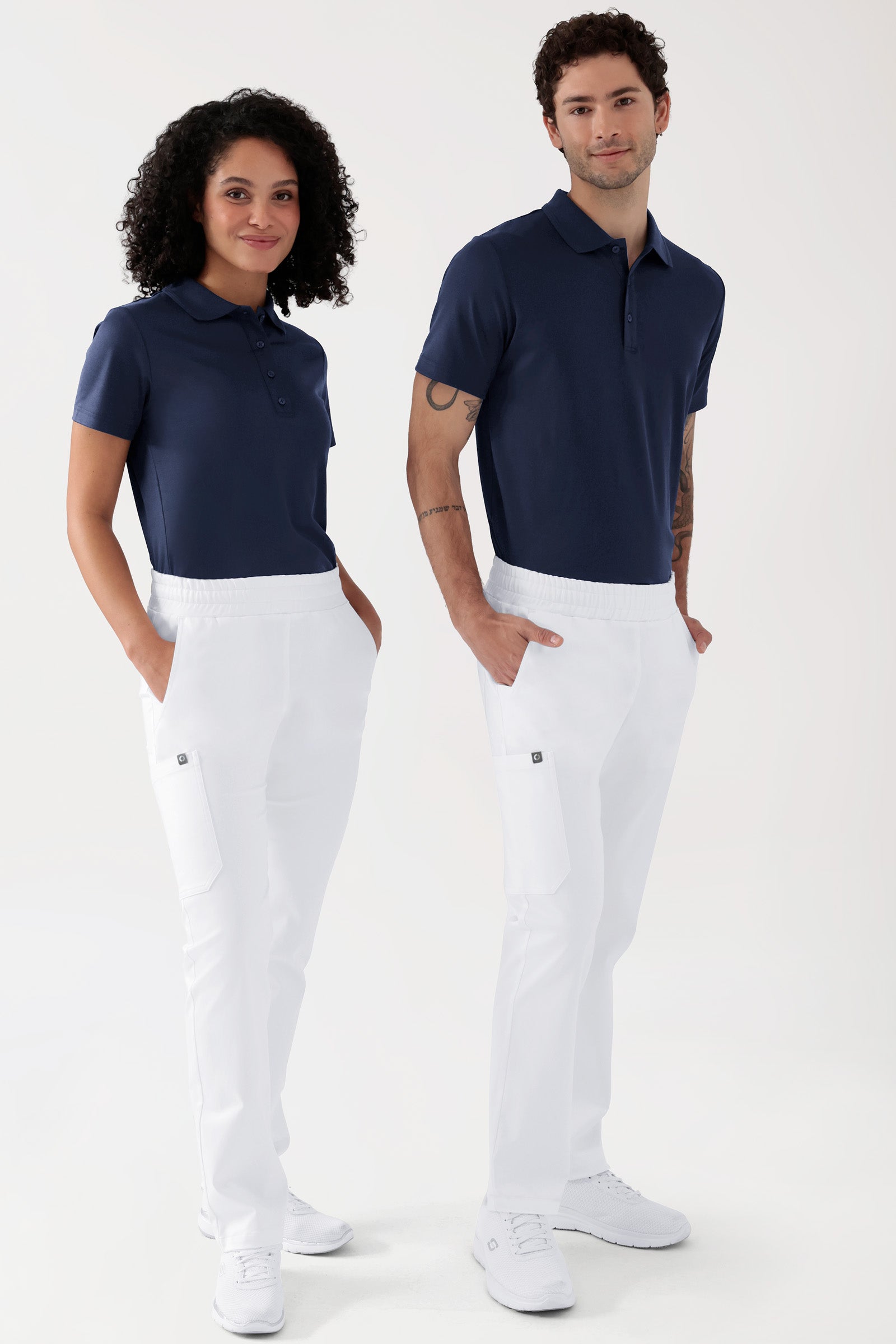COMFY FLEX Pantalon Stretch mixte - 1/1 longueur blanc, Vue de face