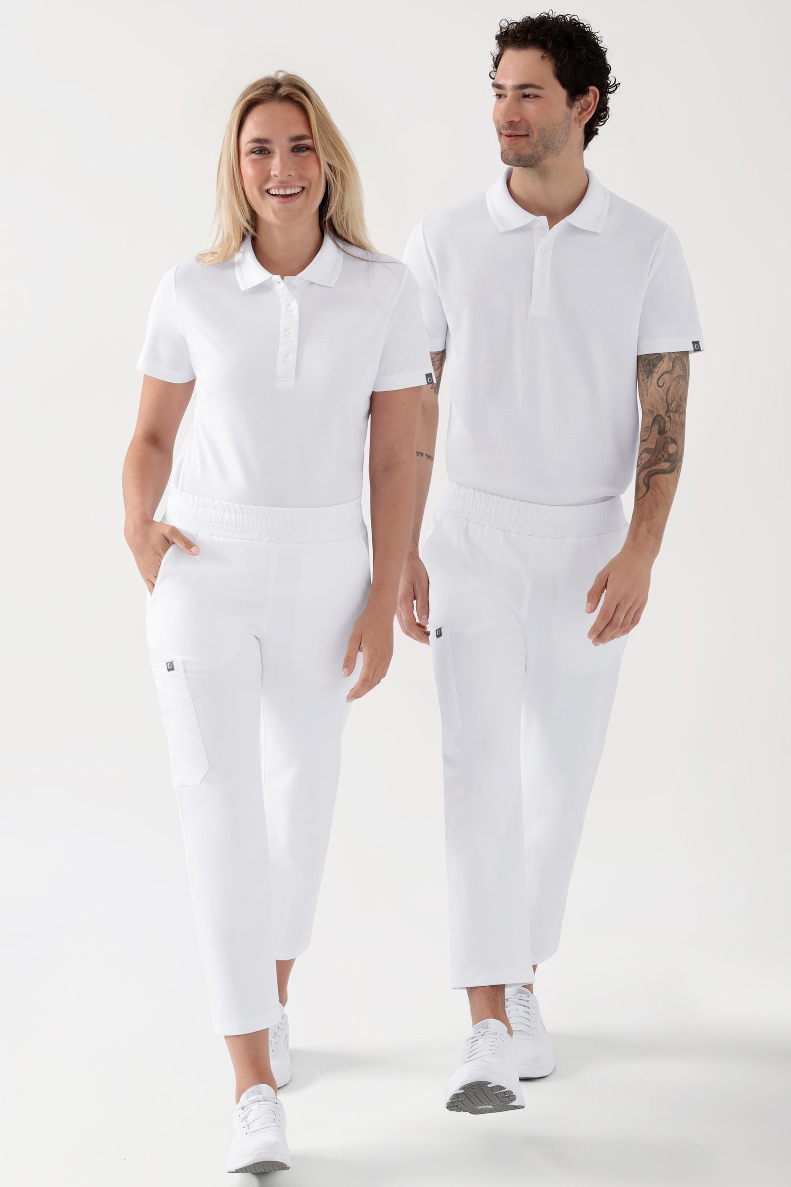 COMFY FLEX Pantalon Stretch mixte - 7/8 longueur blanc