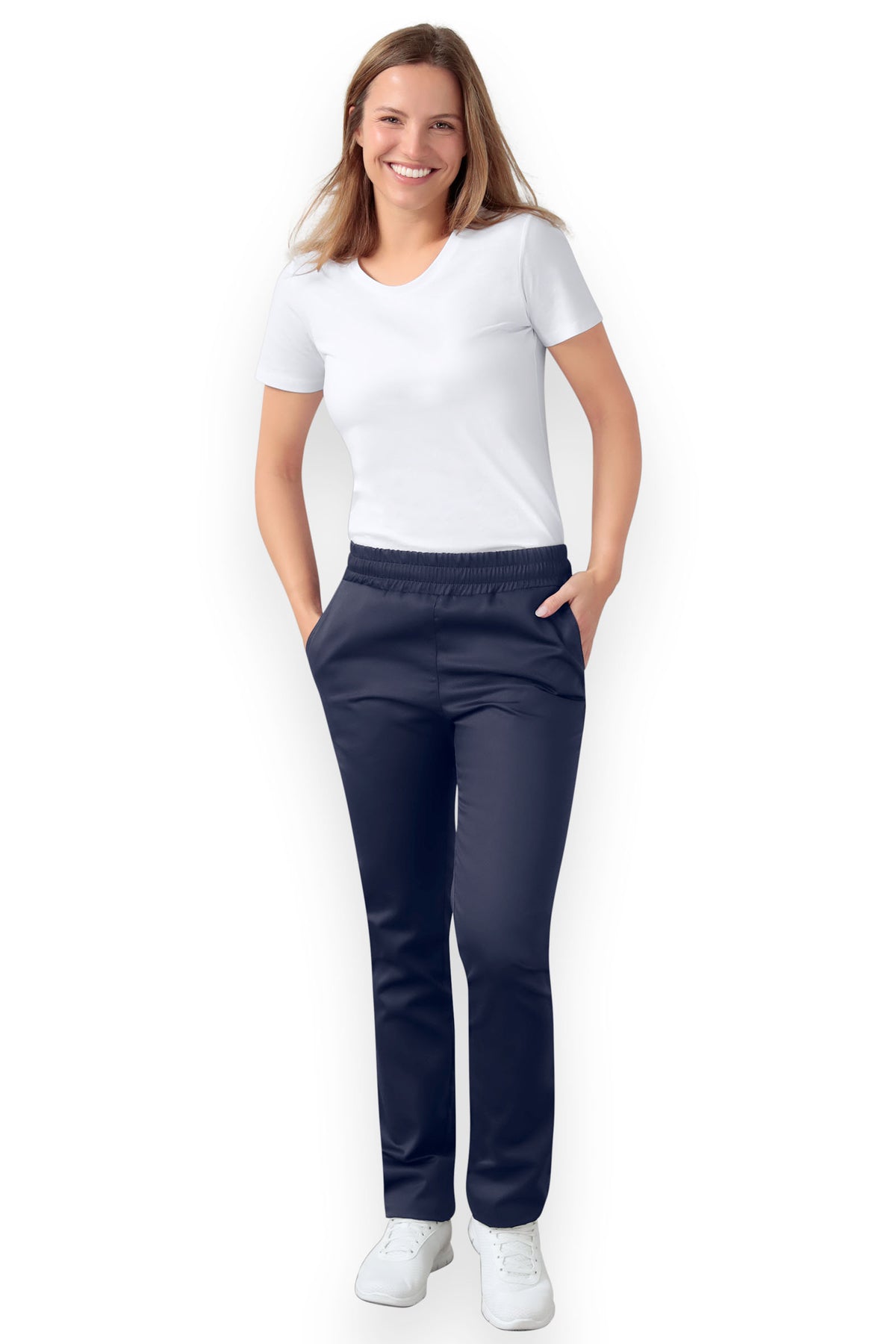 Pantalon mixte - Taille haute encre, Vue de face