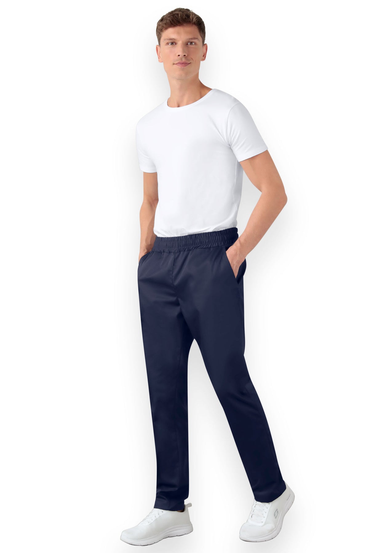Pantalon mixte - Taille haute encre, Vue de face