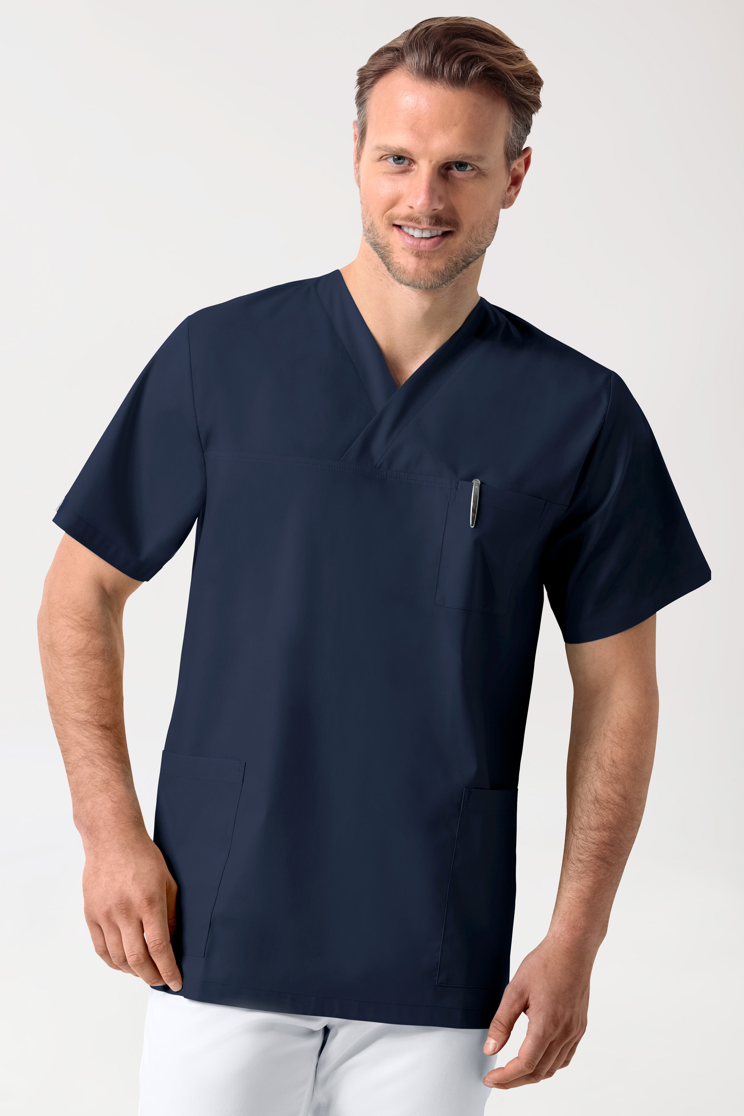 Tunique Stretch mixte - Décolleté V navy, Vue de face