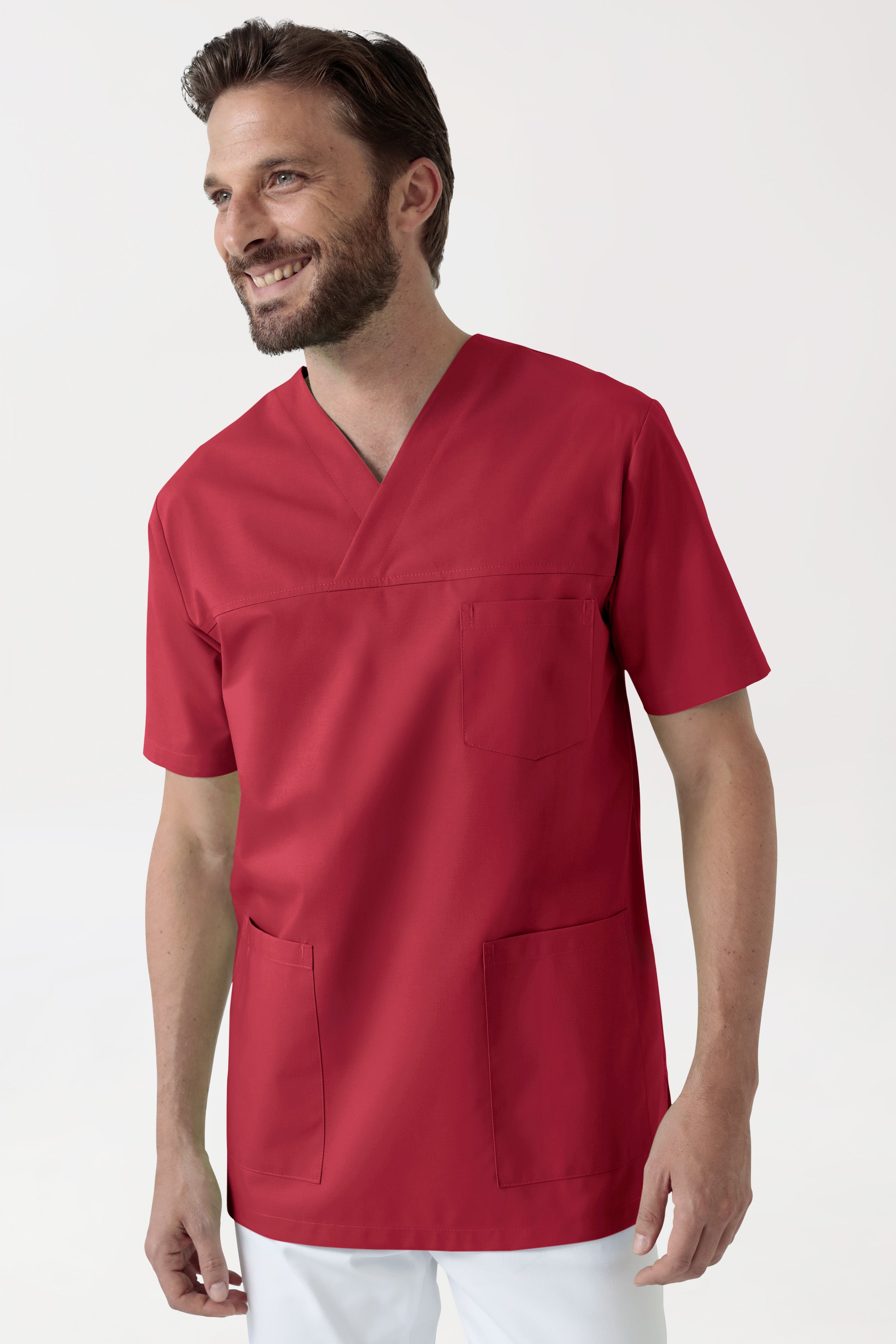 Tunique mixte - Décolleté V rouge, Vue de face