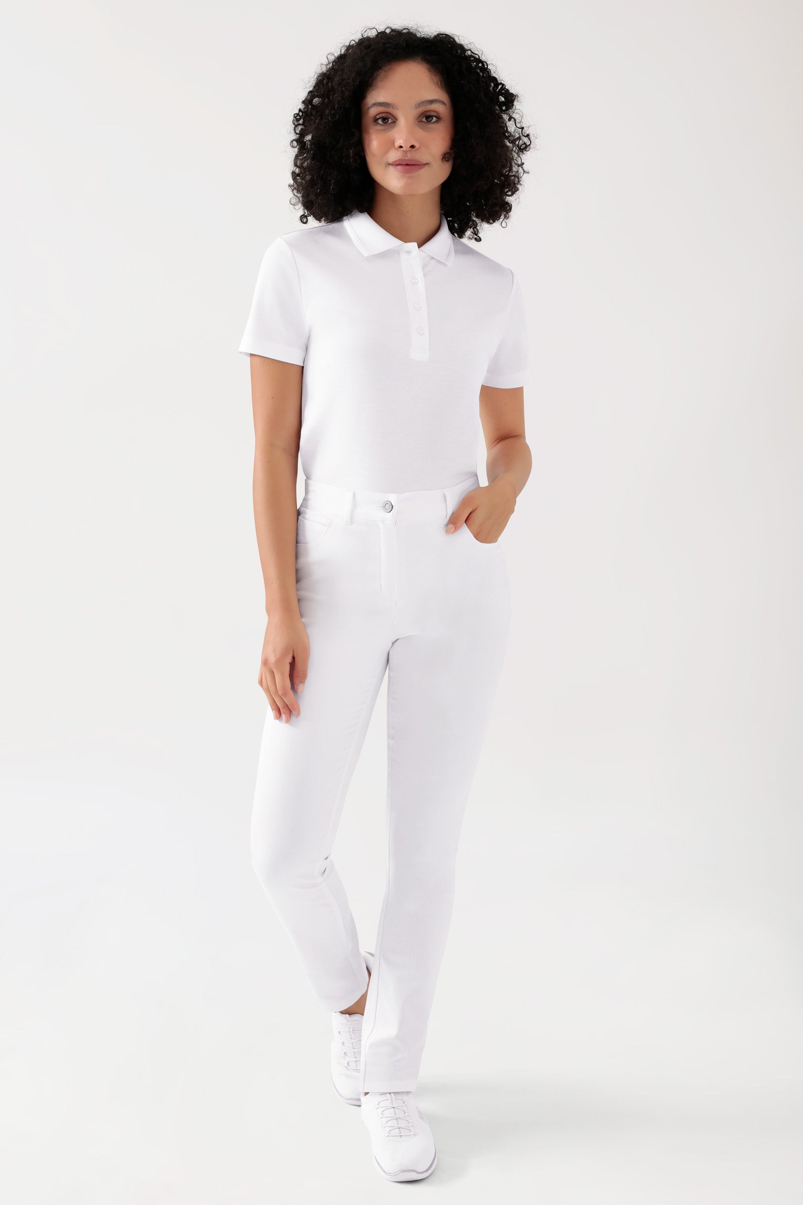 COMFY FLEX Pantalon 5 poches Femme - Jambe droite blanc