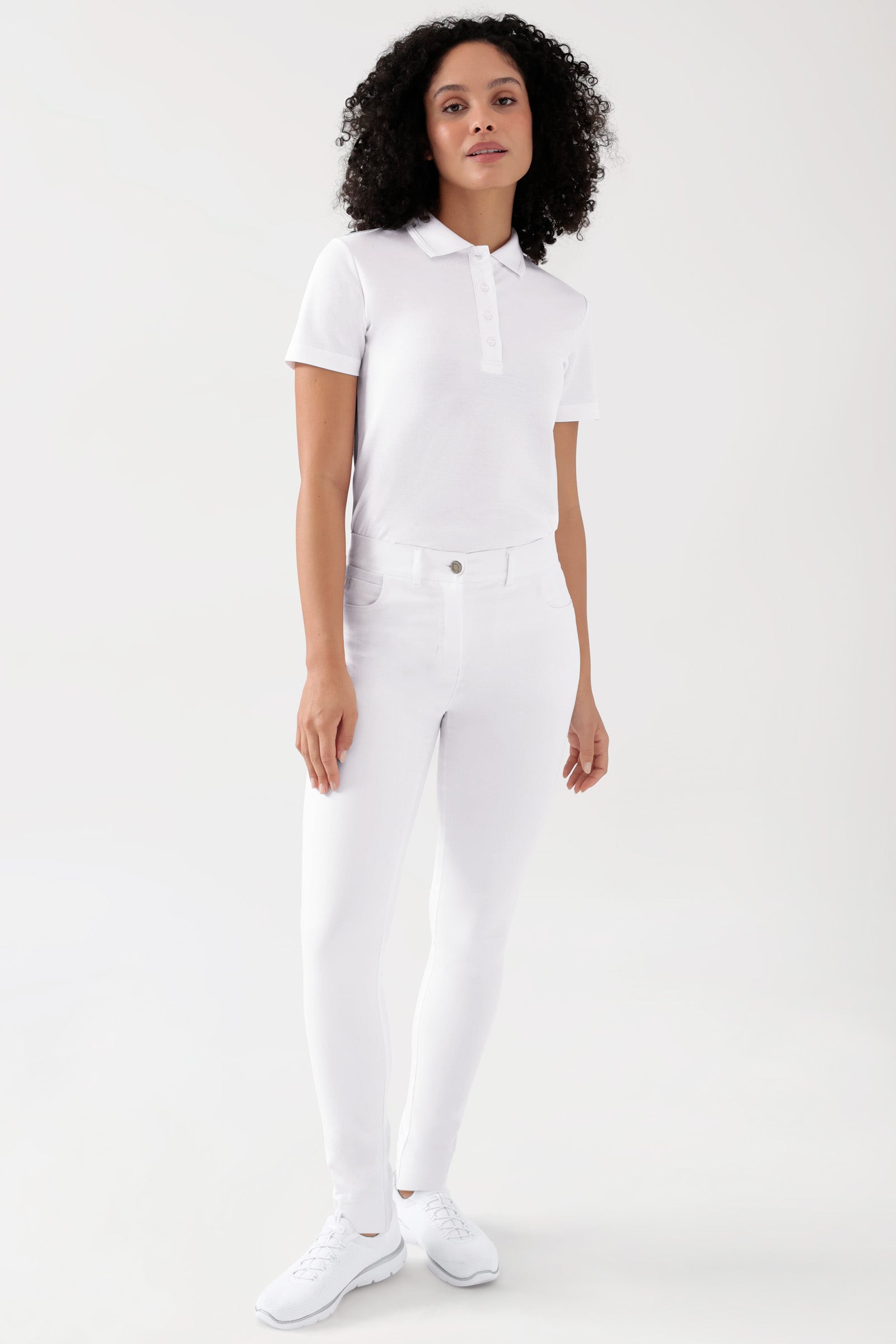 COMFY FLEX Pantalon 5 poches Femme - Jambe slim blanc