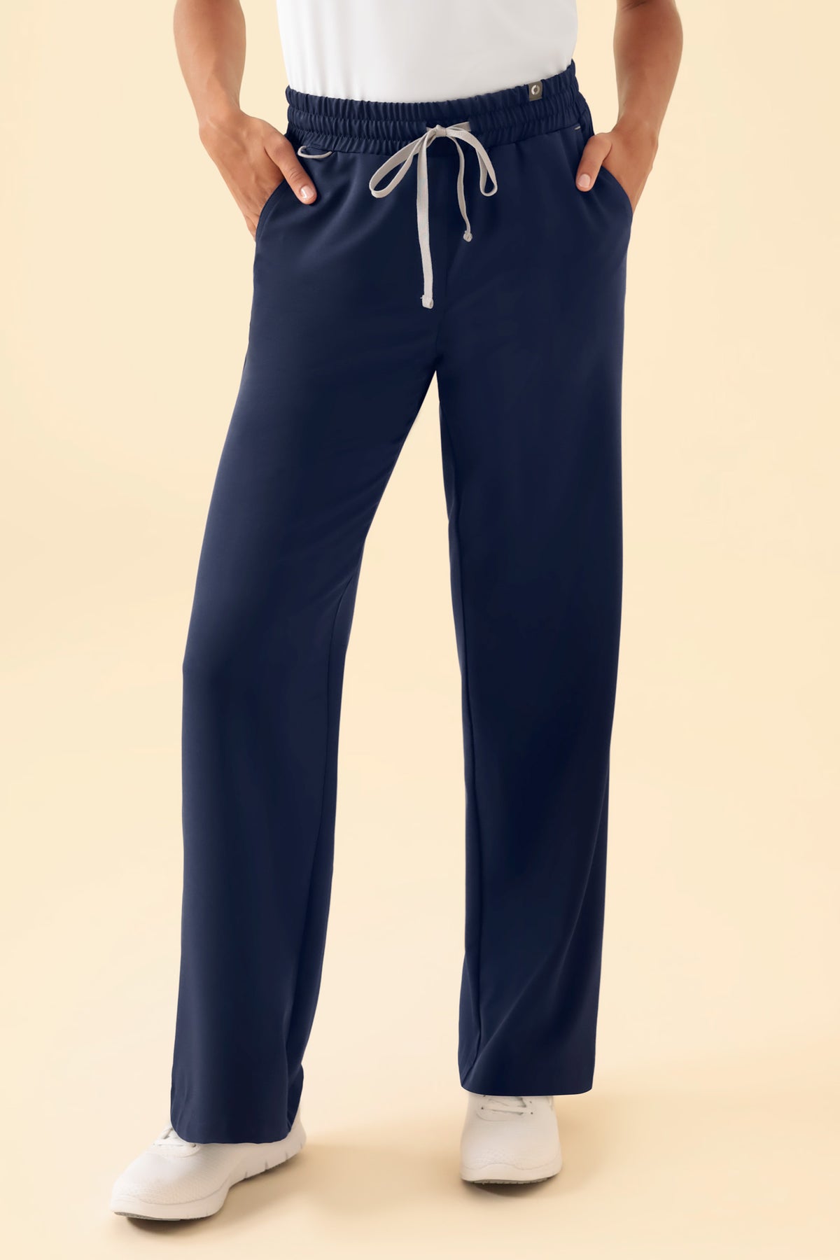 KAERE Pantalon Femme - large jambe navy