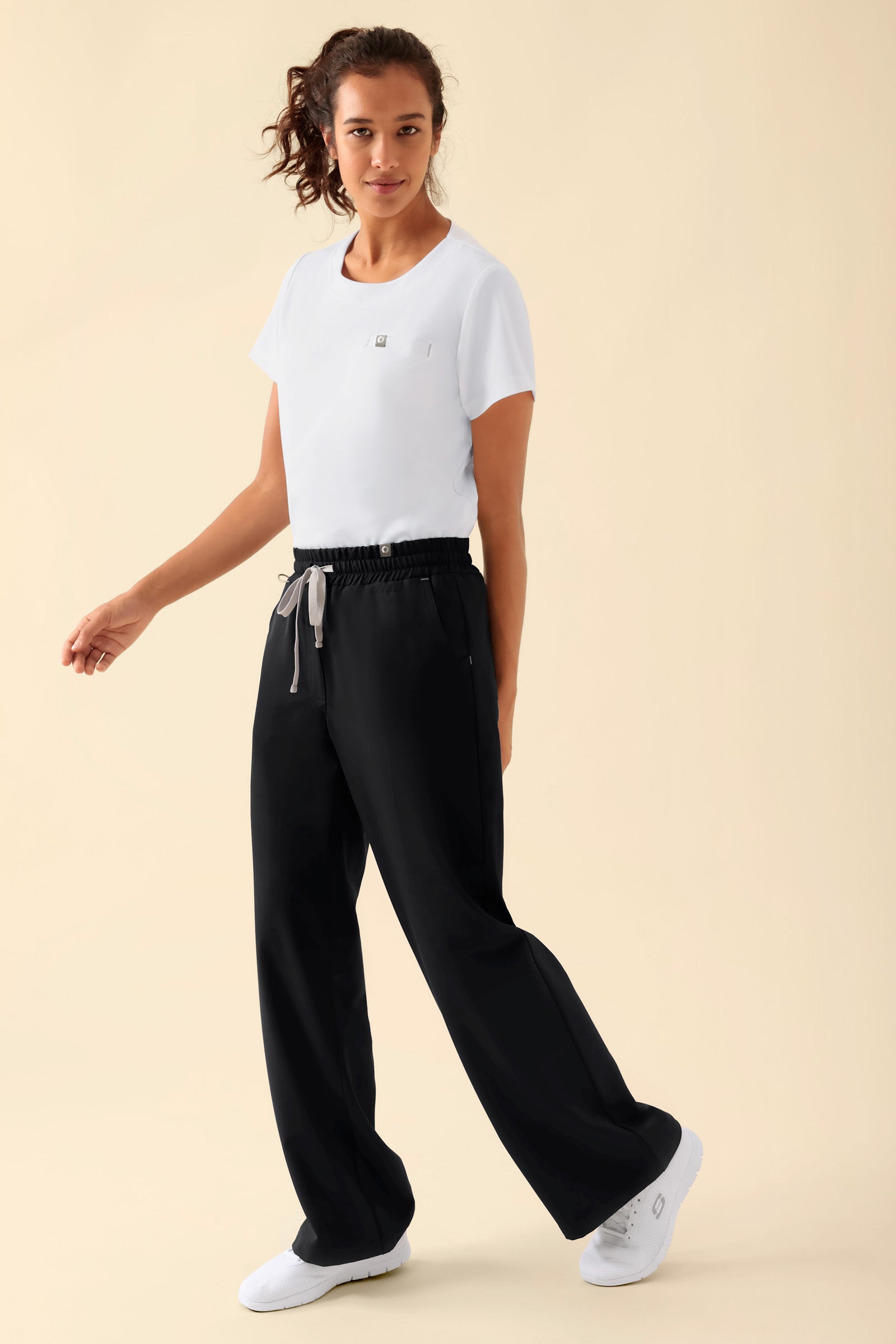 KAERE Pantalon Femme - large jambe noir