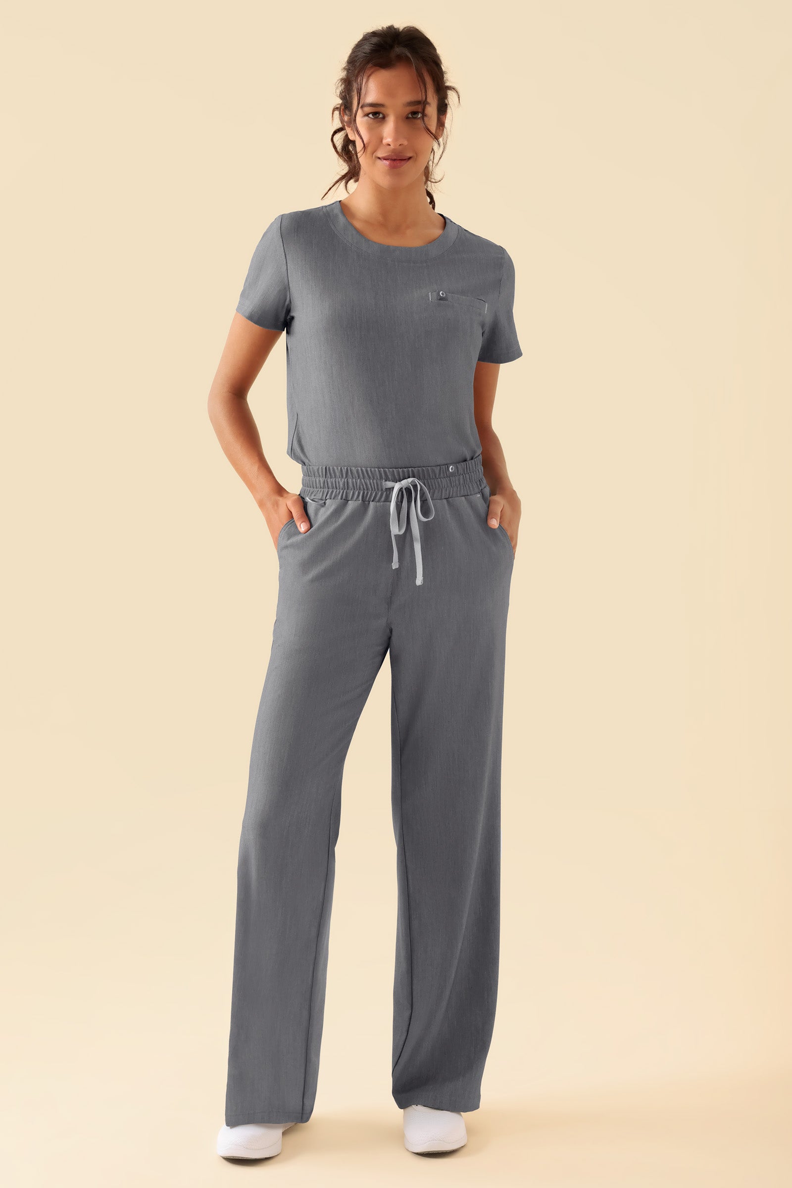 KAERE T-shirt Femme - Encoloure ronde gris chiné