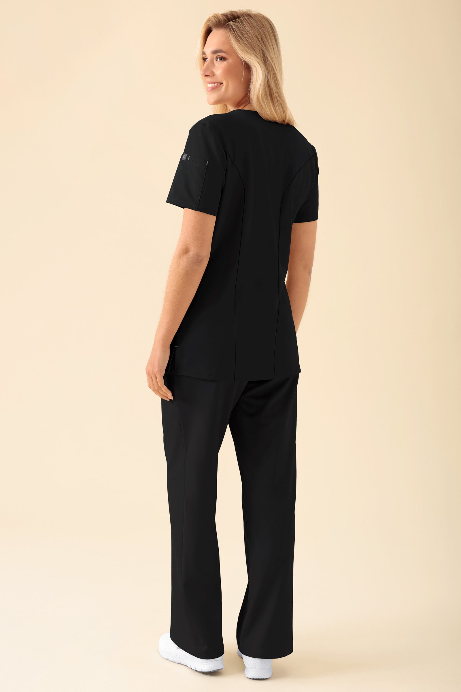 KAERE Blouse Femme - Patte de boutonnage noir