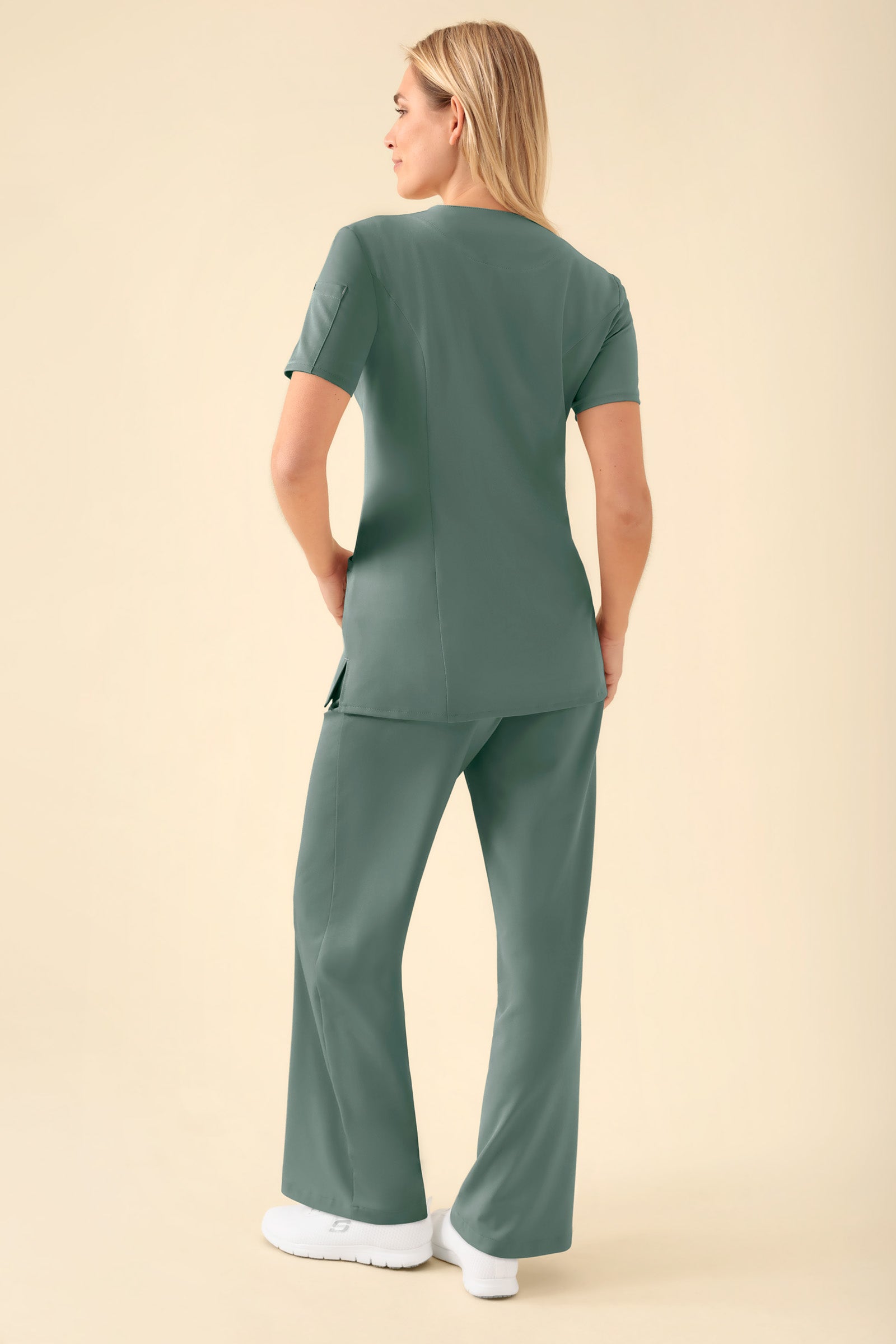 KAERE Blouse Femme - Patte de boutonnage vert foncé