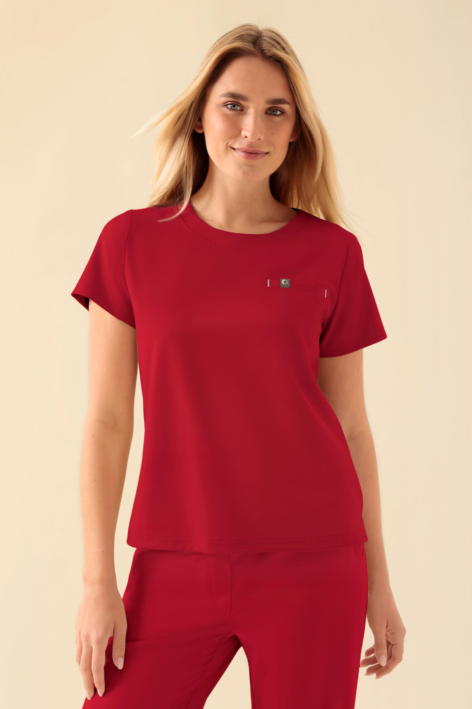 KAERE T-shirt Femme - Encoloure ronde rouge