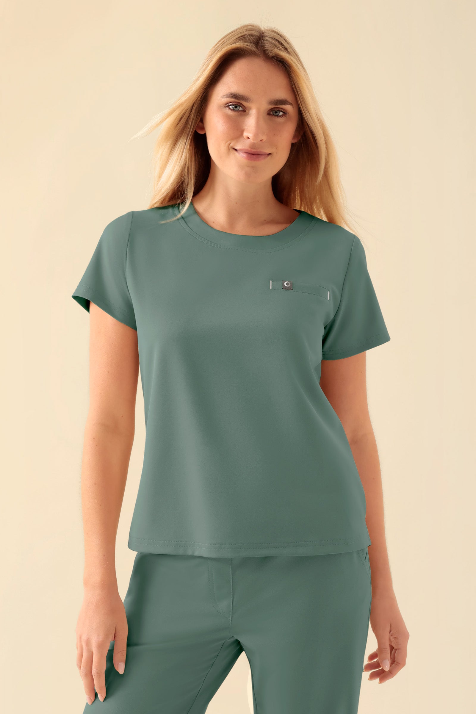 KAERE T-shirt Femme - Encoloure ronde vert foncé
