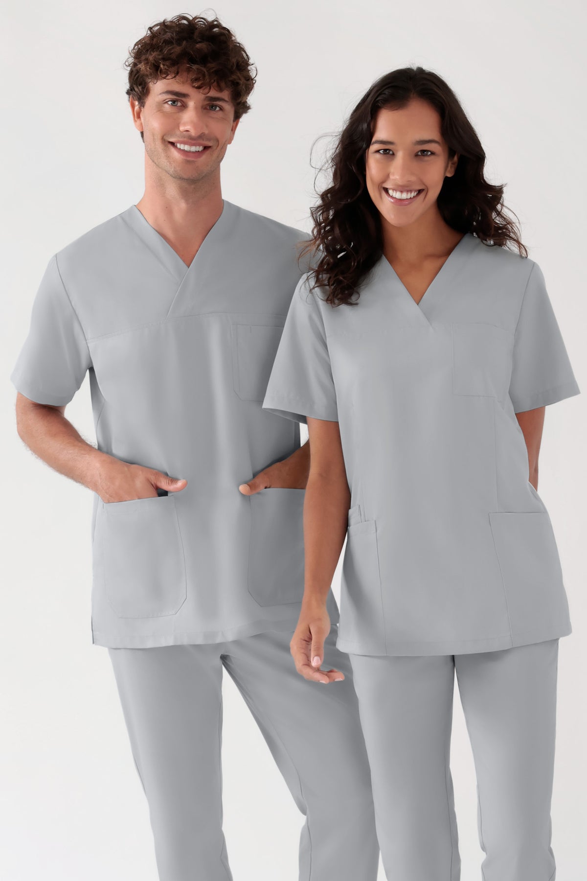 TENCEL™ Tunique Femme - Décolleté V gris perle, Vue de face