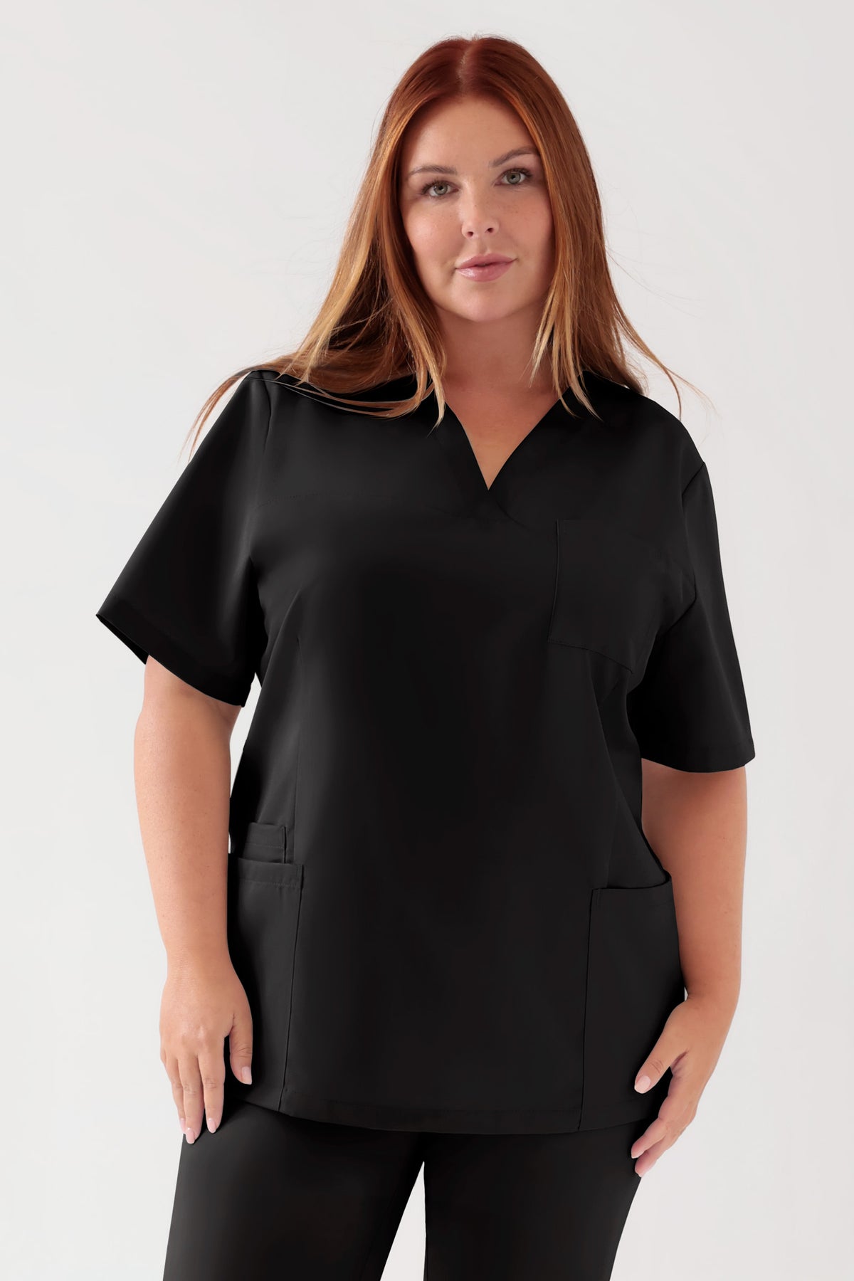 TENCEL™ Tunique Femme - Décolleté V noir, Vue de face
