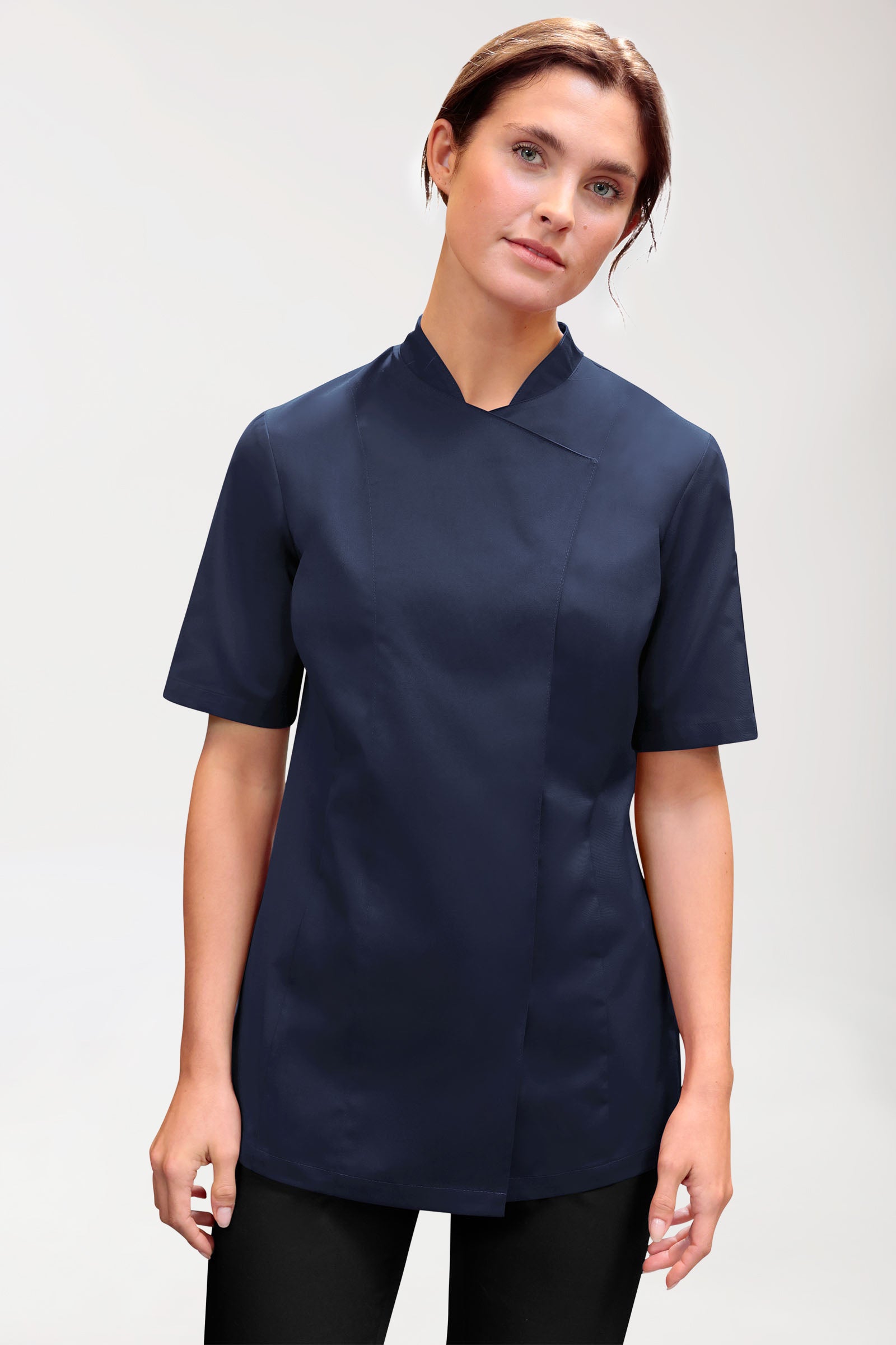 Gastro Veste de cuisine Femme - Manche courte bleu navy