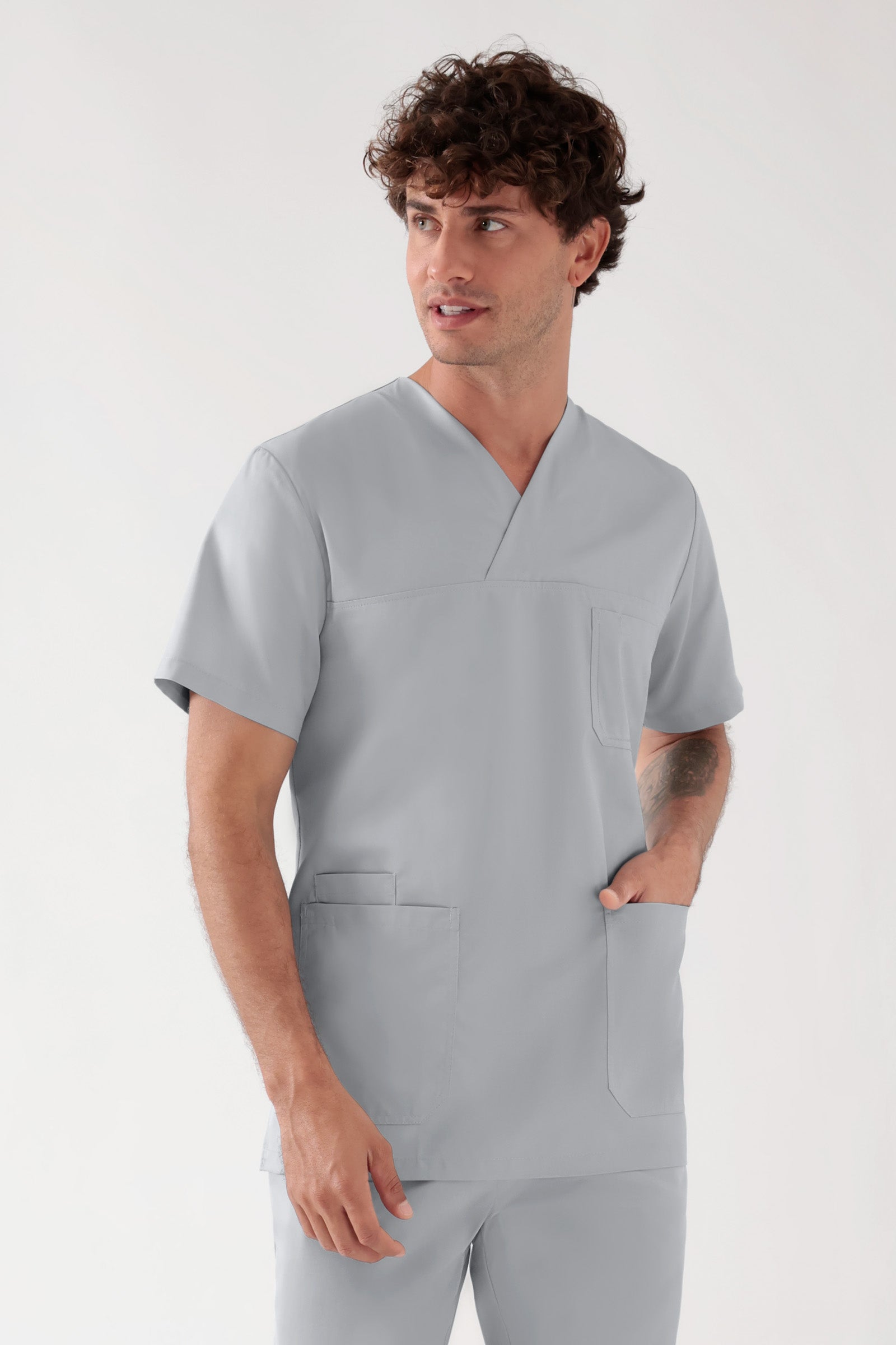 TENCEL™ Tunique Homme - Col V gris perle
