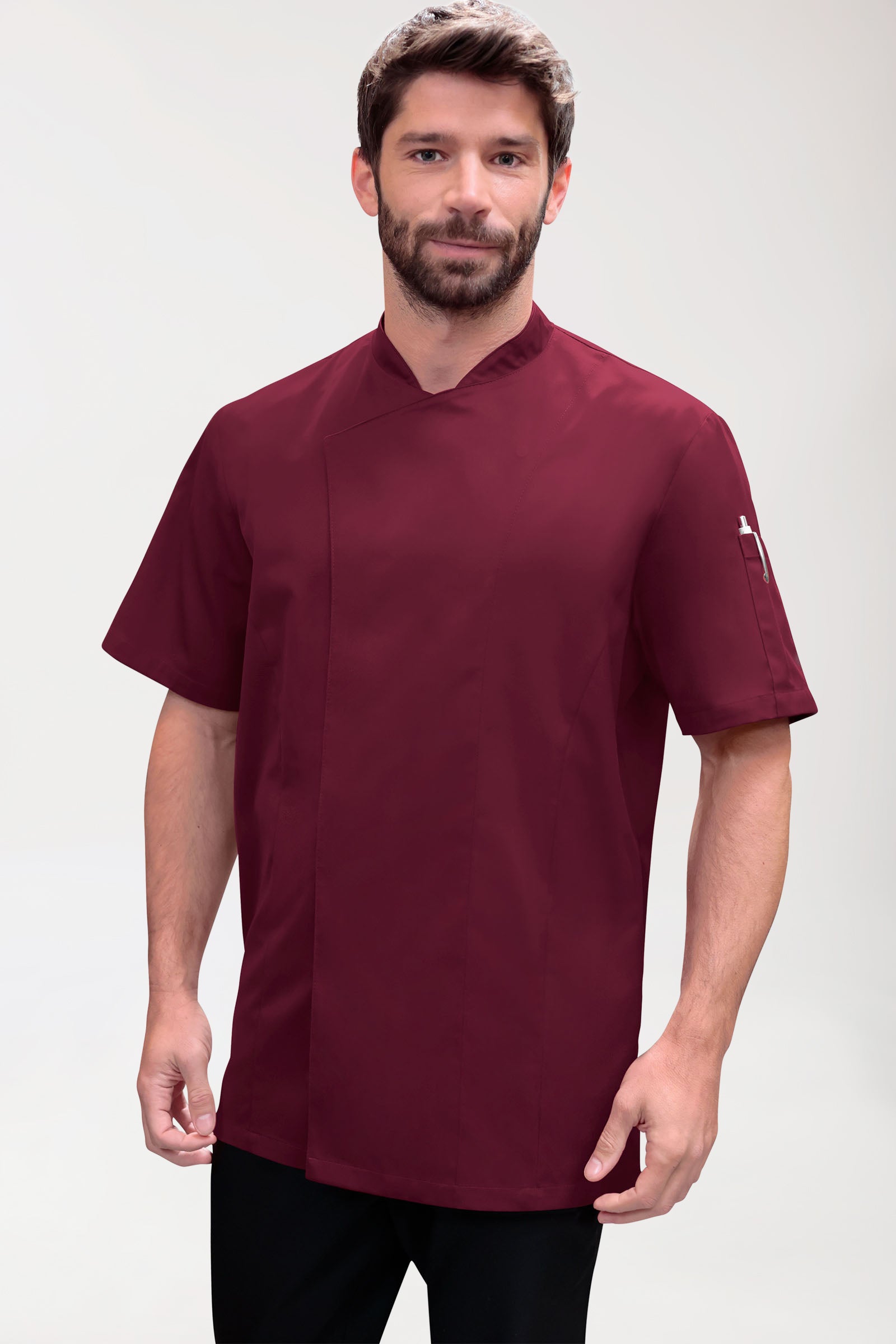 Gastro Veste de cuisine Homme - Manche courte bordeaux
