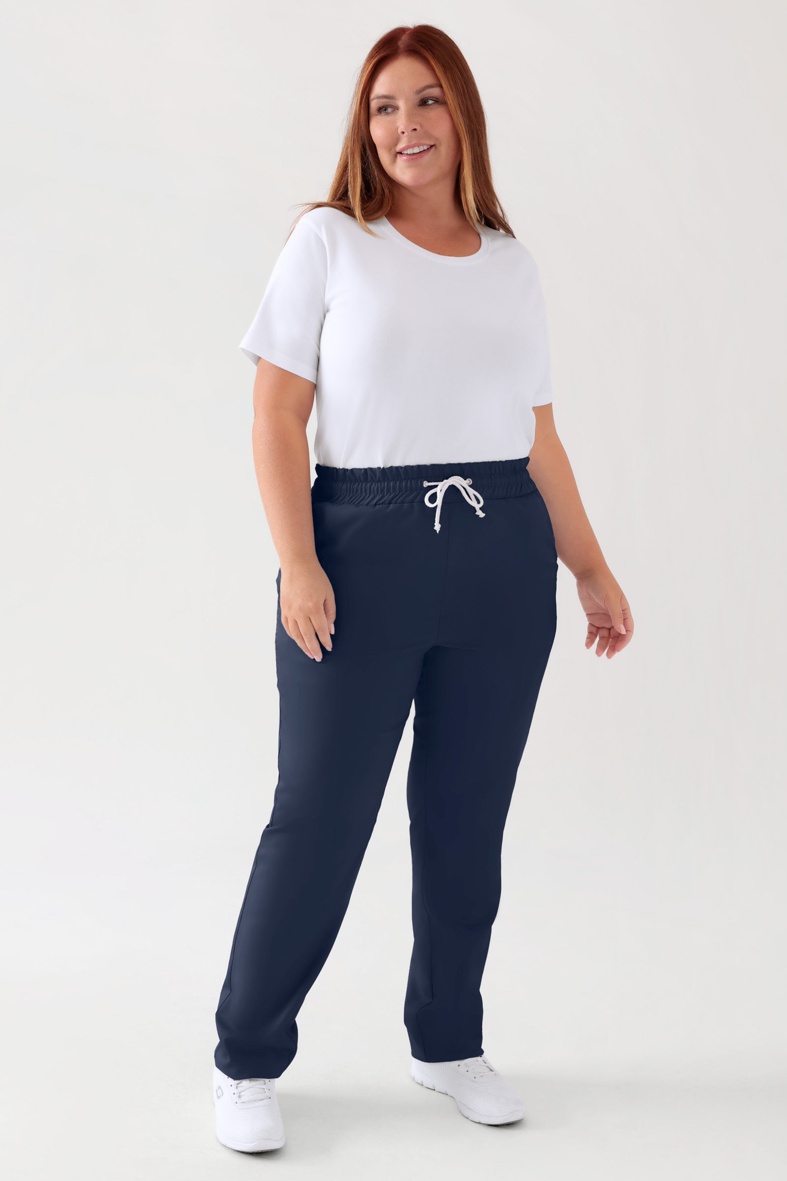 TENCEL™ Pantalon mixte - Ceinture élastique navy, Vue de face