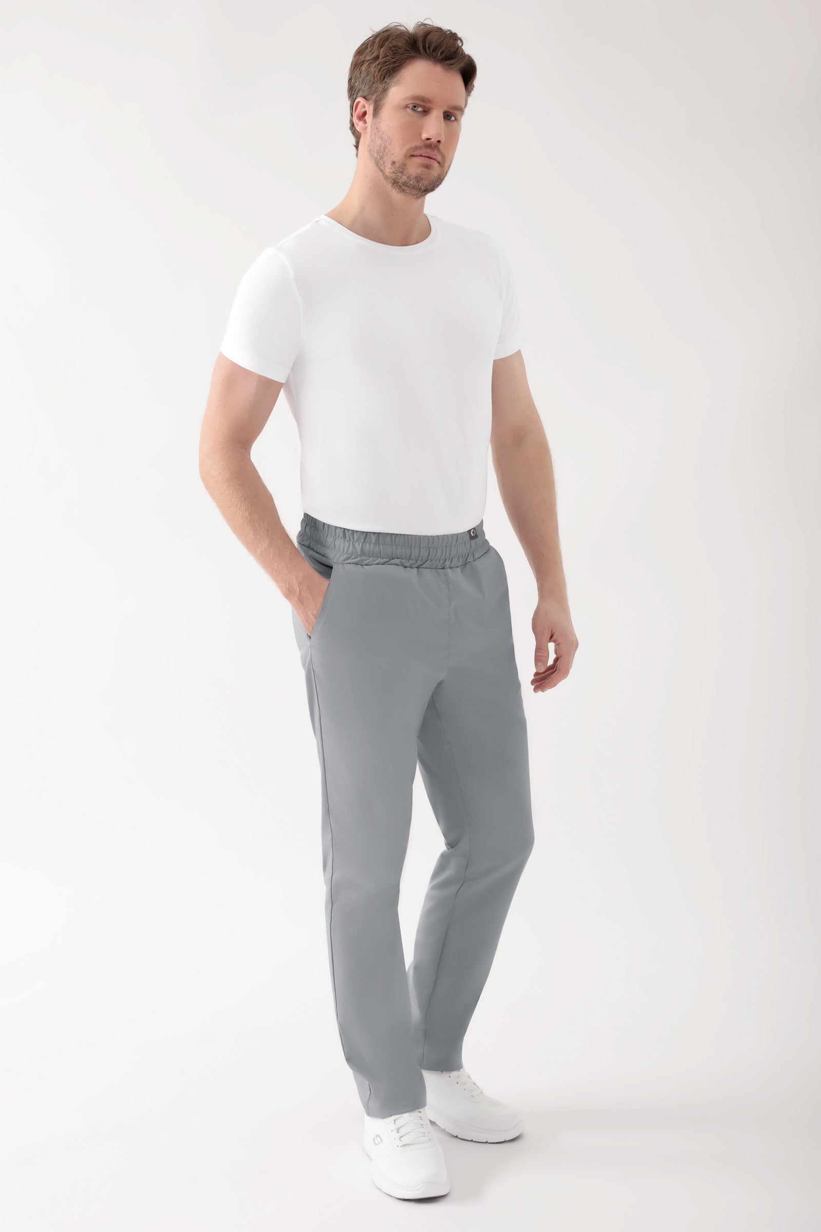CORE Pantalon mixte - Taille haute gris, Vue de face