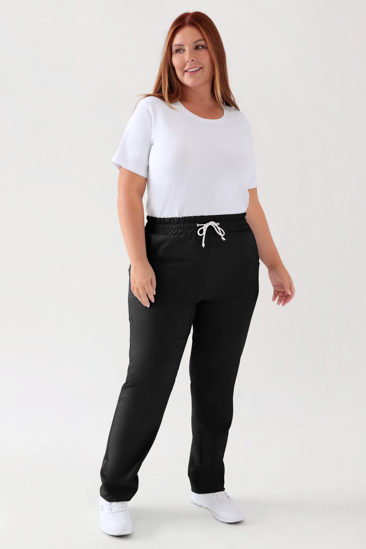 TENCEL™ Pantalon mixte - Ceinture élastique noir, Vue de face